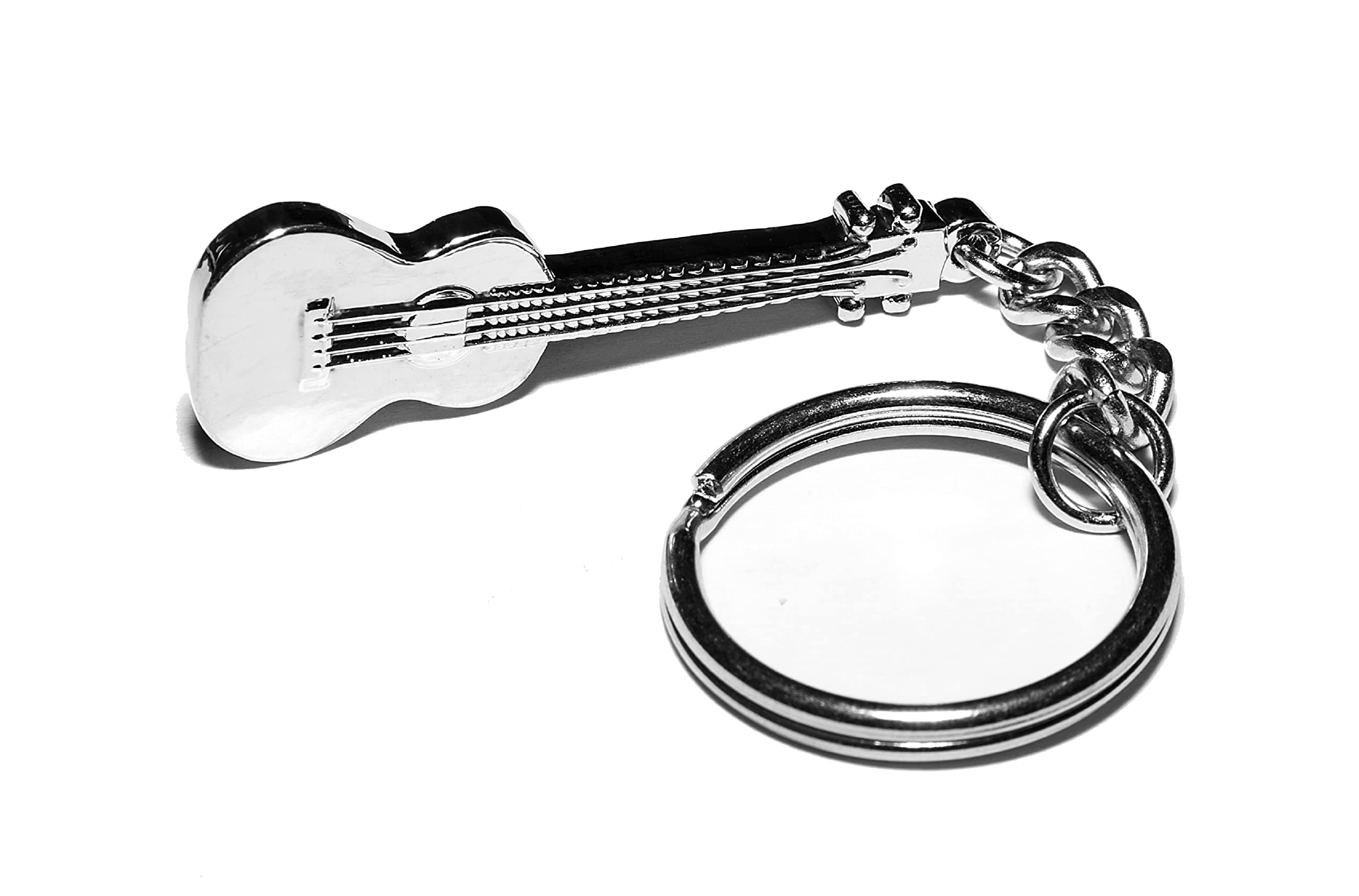 Ukulele Keyring Solid Metal. Music Gift For Uke Players