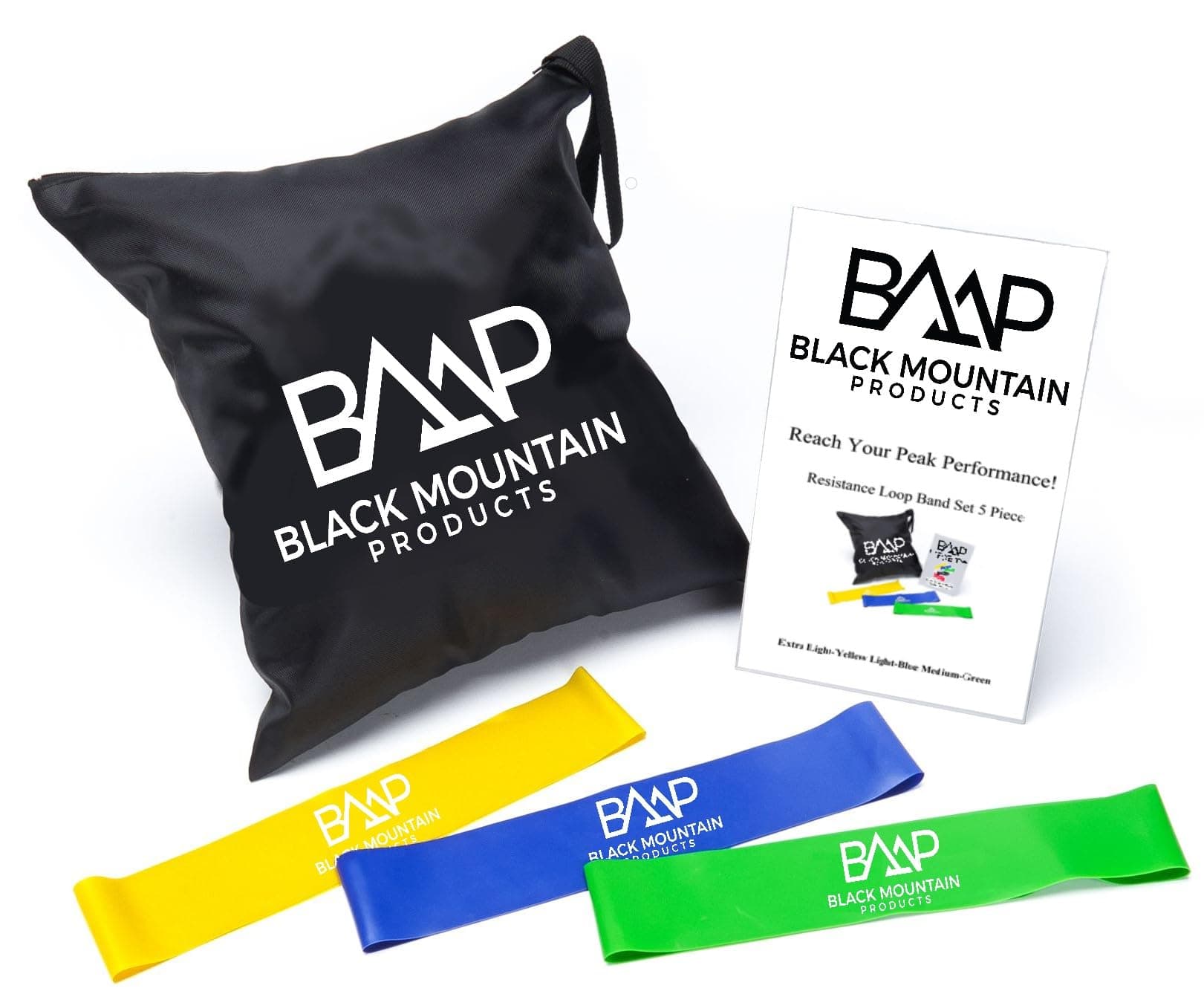 Resistance Loop Bands Set of Three with Starter Guide and Carrying Bag