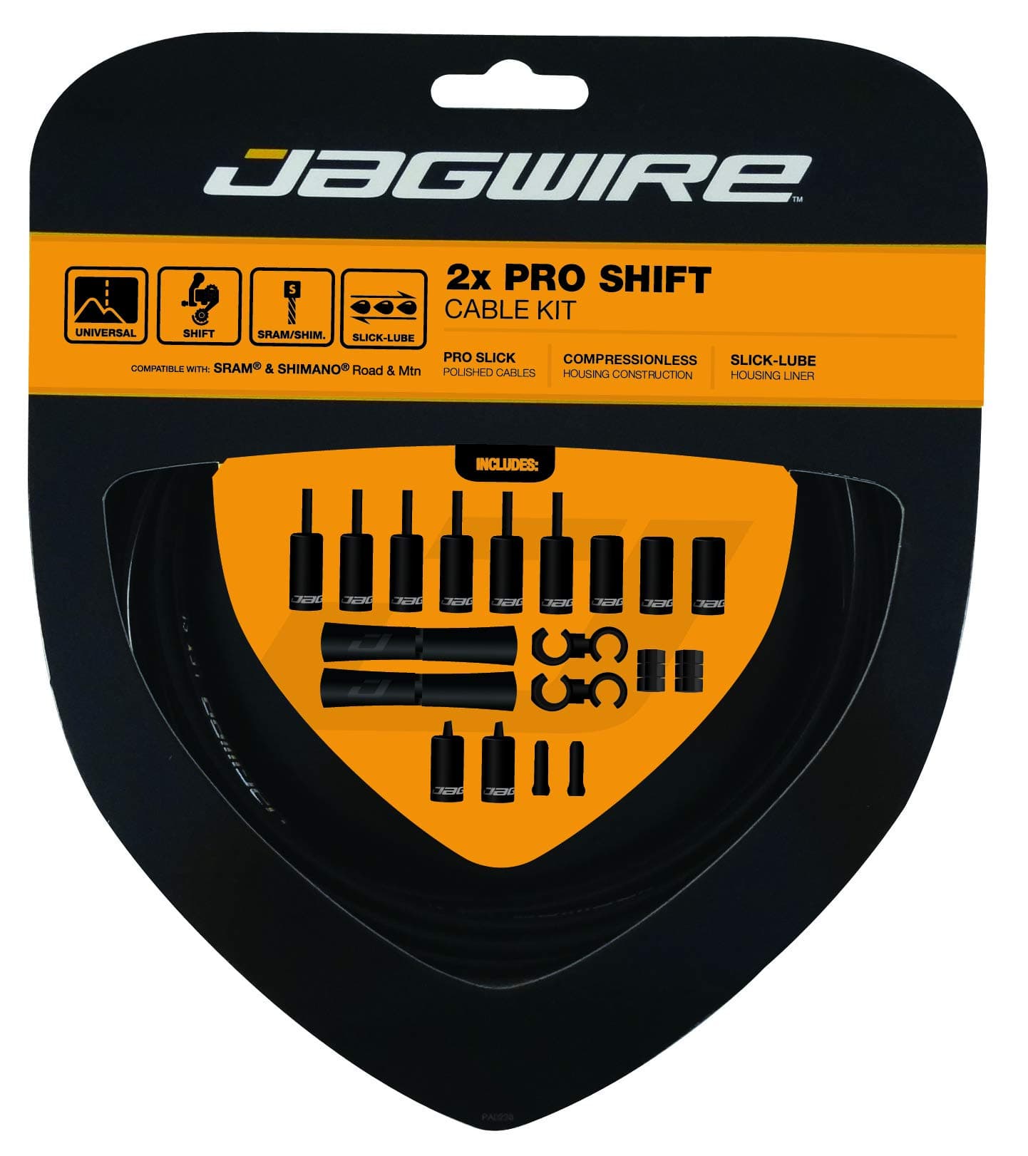 Jagwire - Universal 2X Pro Shift Cable Kit | SRAM and Shimano Compatible | 3000 mm | Black