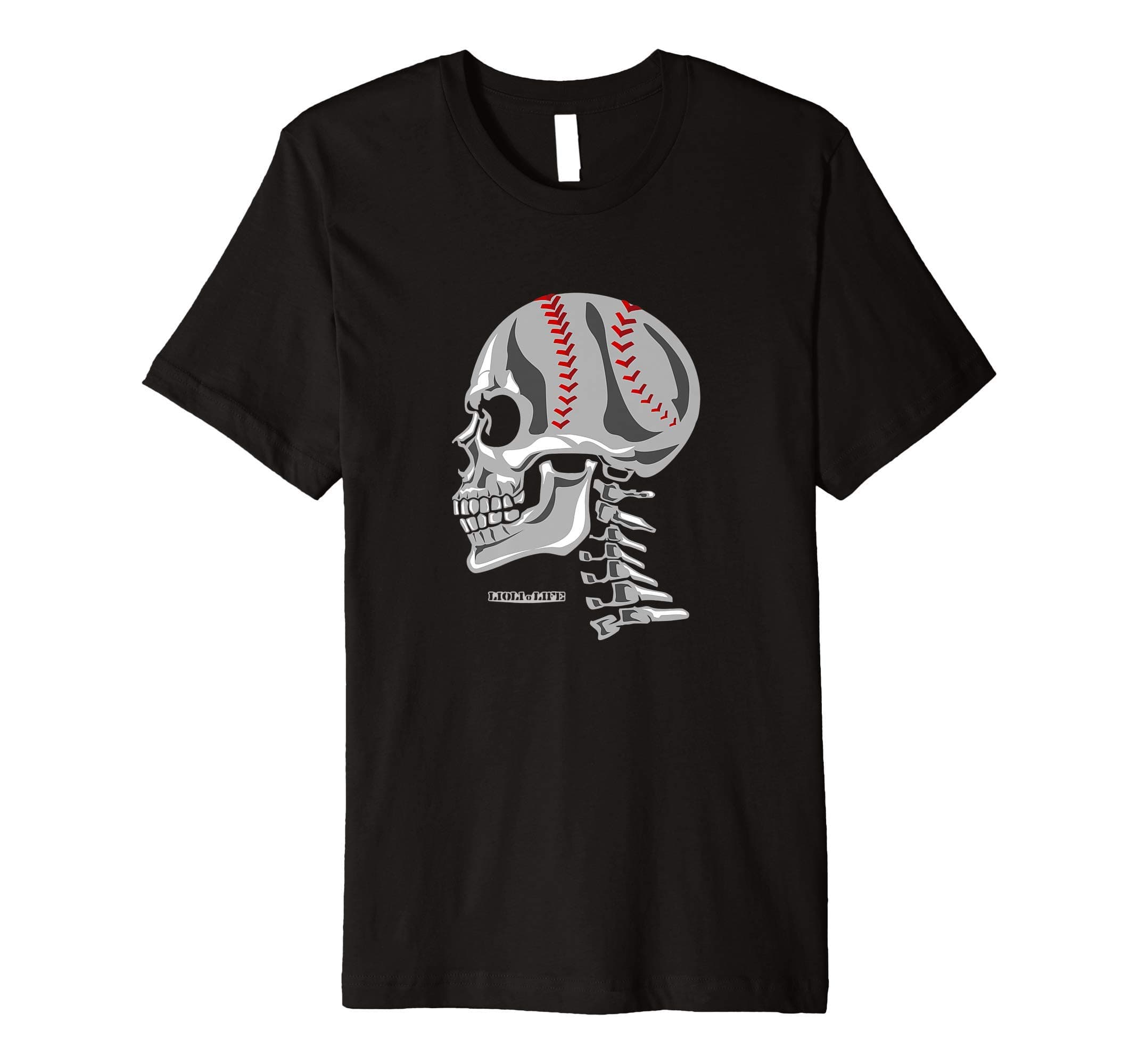 Baseball Player Skull Premium T-Shirt