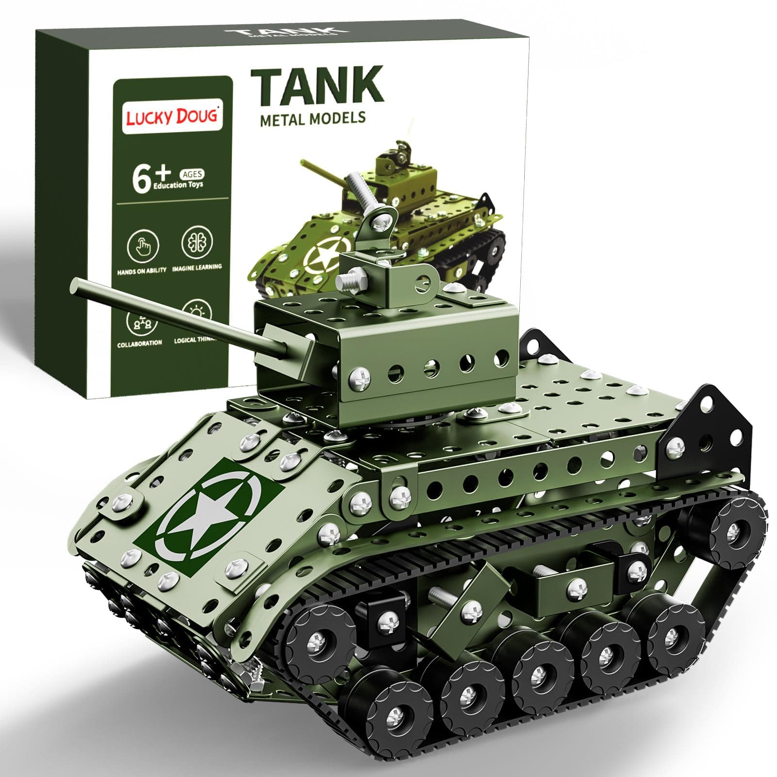 Lucky Doug STEM Building Projects Model Army Tank Set - 284 Pieces STEM Project Building Toys for Kids Ages 8-12, Assembly Science Kit Educational Toys Gift for Kids Boys 7 8 9 10 11 12-16 Years Old