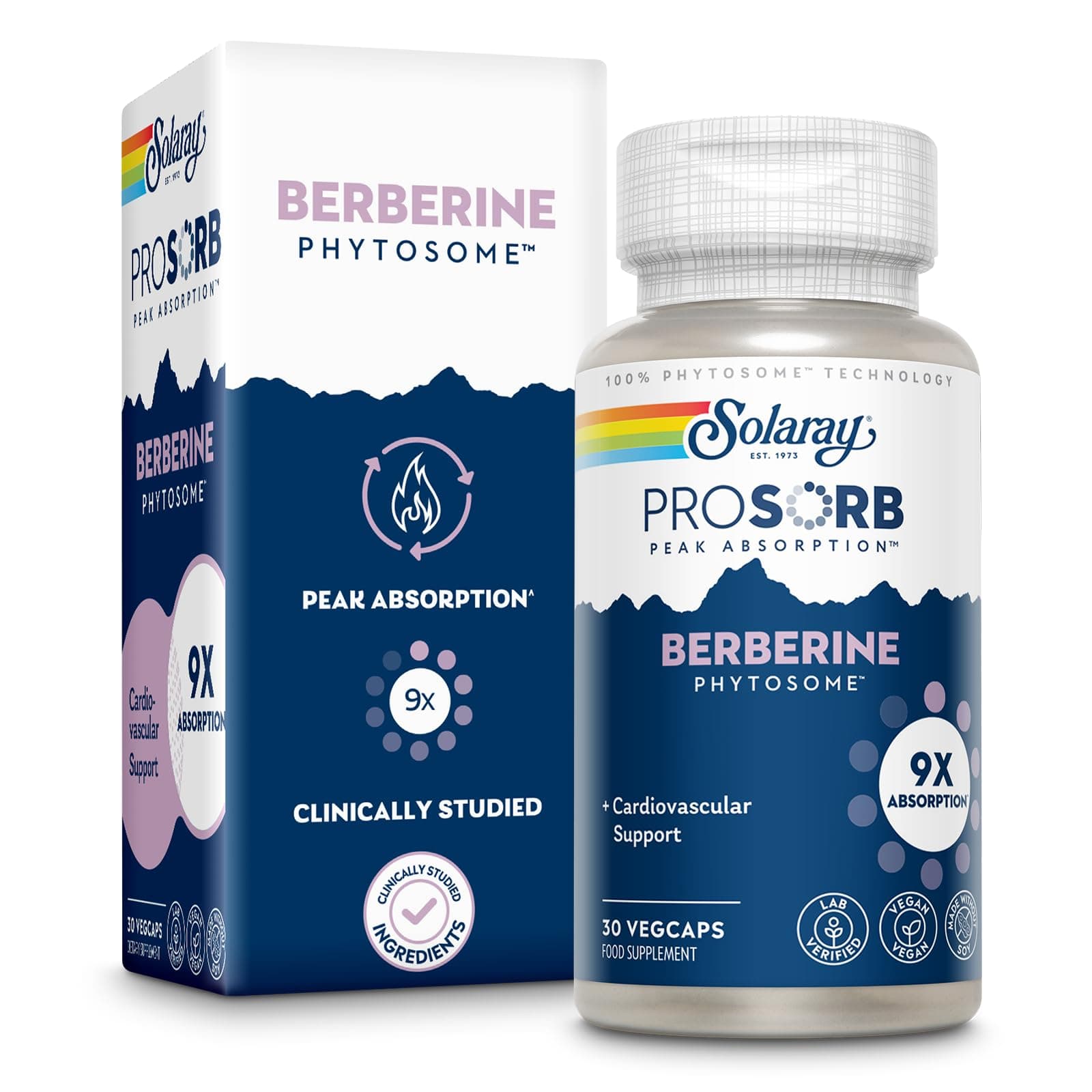 Berberine Phytosome - 9X Absorption and Easy-to-Digest - Standardized to 30% Berberine HCl - Vegan, Made Without Soy - 60-Day Guarantee - 30 Servings, 30 VegCaps