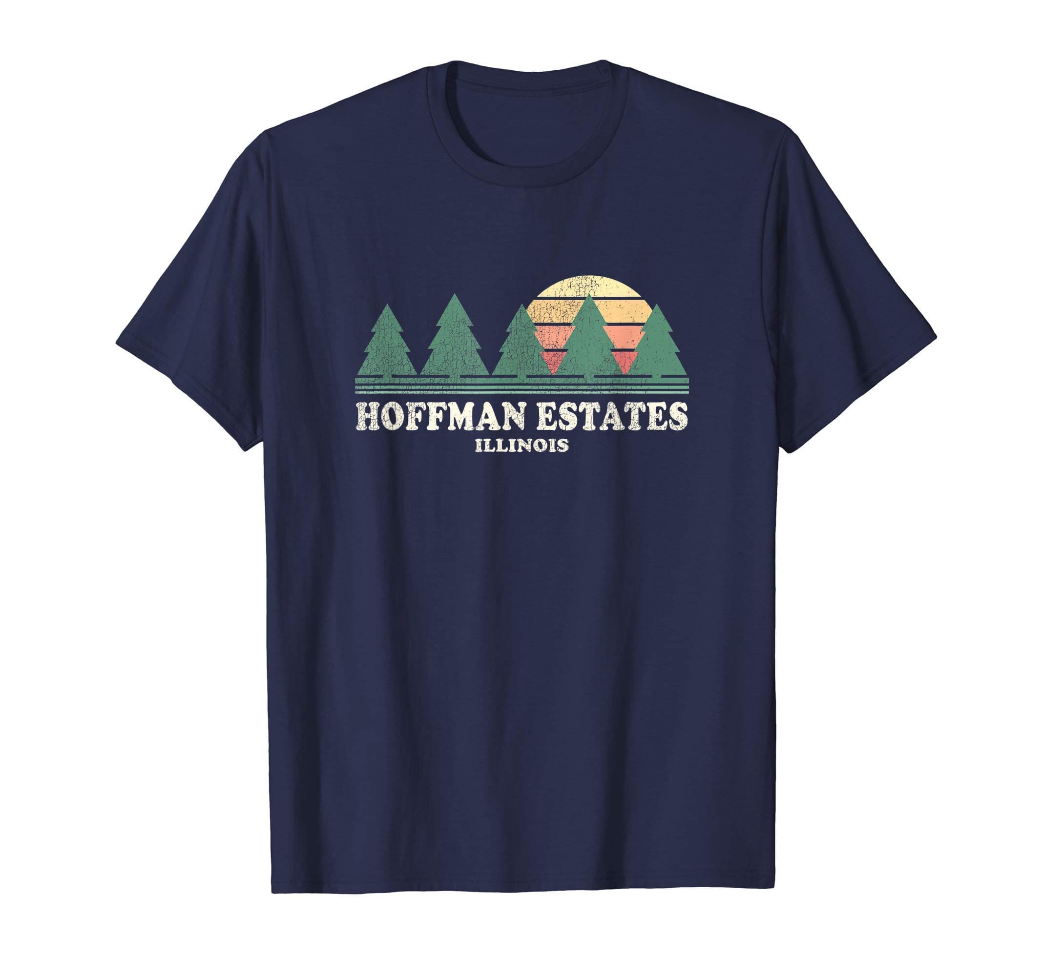 Hoffman Estates IL Vintage Throwback Tee Retro 70s Design T-Shirt
