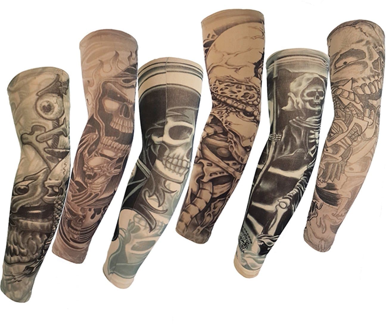 Hot 2015 High Quality with 6 Pc Temporary Fake Slip on Tattoo Sleeves Arm Kit M
