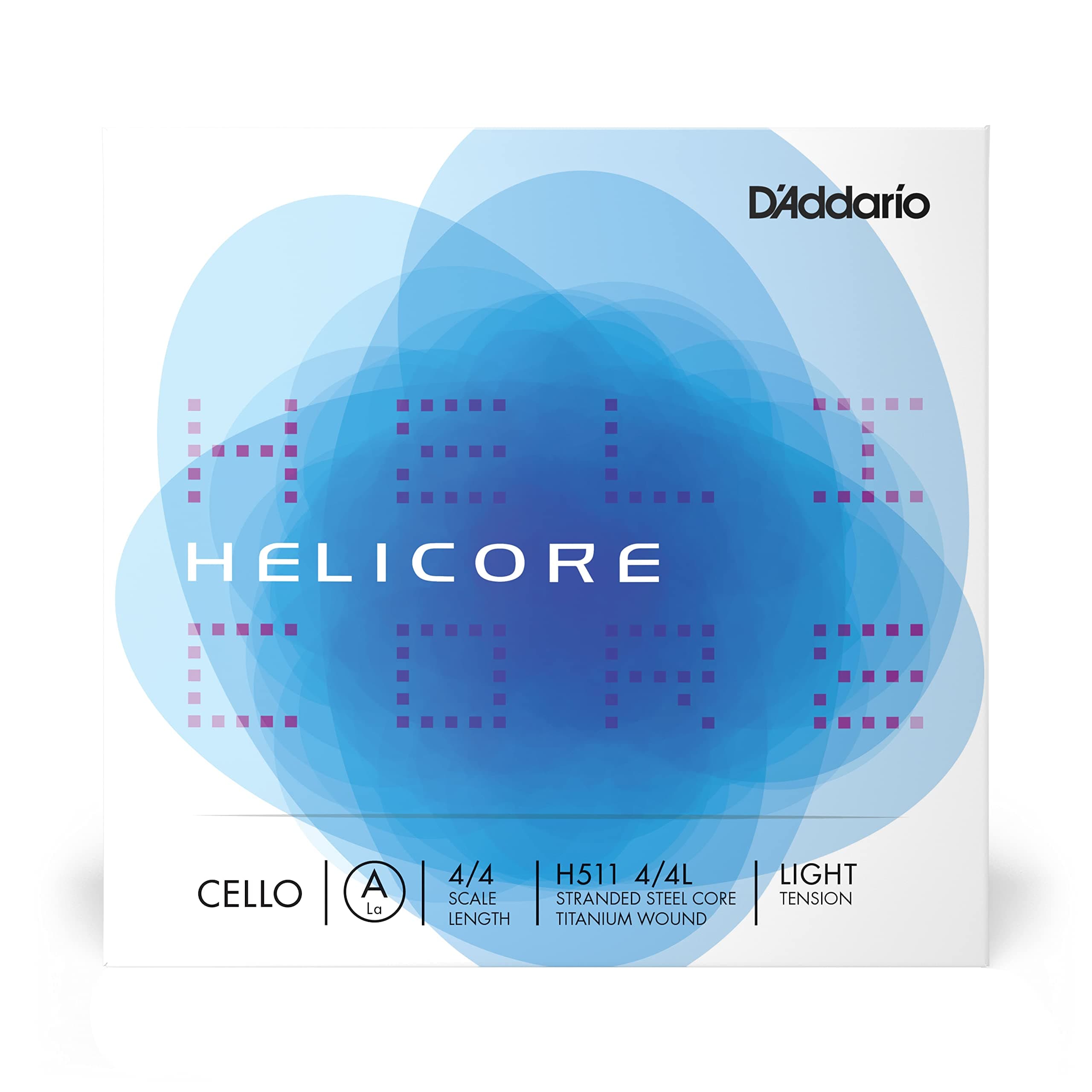 Helicore Cello Single A String, 4/4 Scale, Light Tension