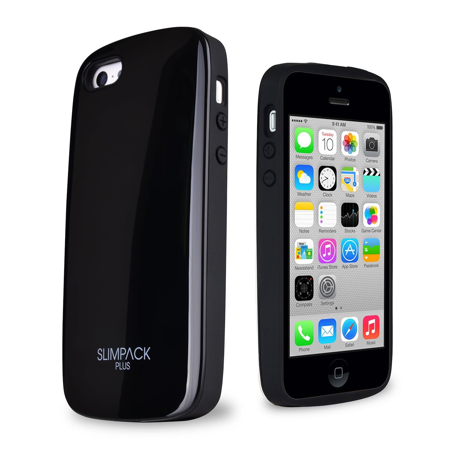 Black SlimPack Premium Plus Apple iPhone 5C Hard Case Cover with Easy Card Slot Removable Back / Slim Heavy Duty Dual Layer Protection with Enhanced Polycarbonate and Urethane