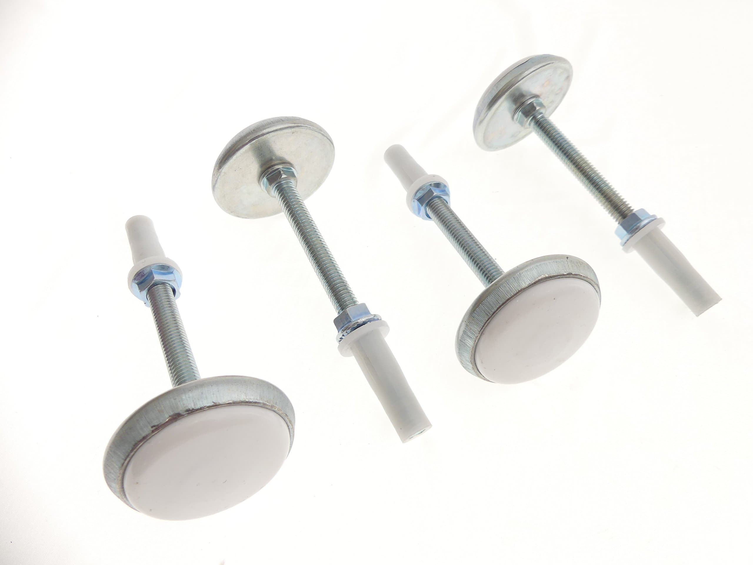 Tech Team #00741 Adjustable Bed Glide, Bedframe Glides, 40mm Nylon, Adjustable up to 4 Inches, Heavy-Duty Locking Nut, 4 Pieces