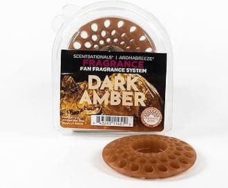 ScentSationals AromaBreeze Scented Wax Discs - Long Lasting Fragrance Wax Air Freshener for Aromabreeze Fan Units - Strong Scent, 1 Fragrance Wax Disc - Dark Amber