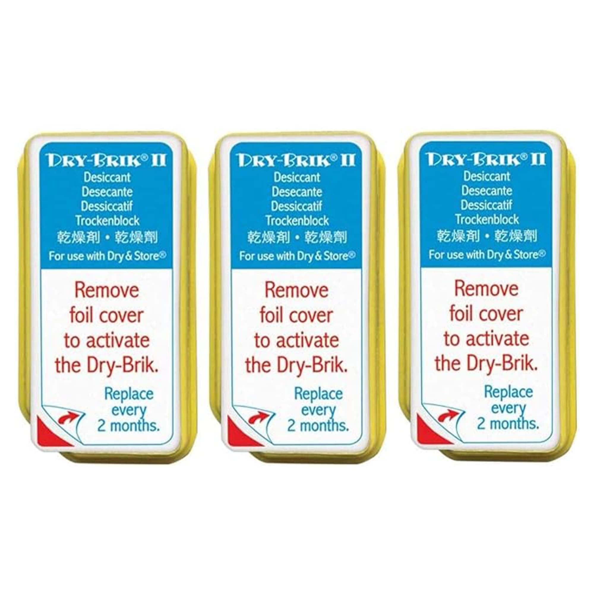 Dry-Brik® II Desiccant Blocks - 3 Blocks (1 Pack of 3 Blocks)| Replacement Moisture Absorbing Block for the Global II and Zephyr by Dry & Store | Hearing Device Dehumidifiers