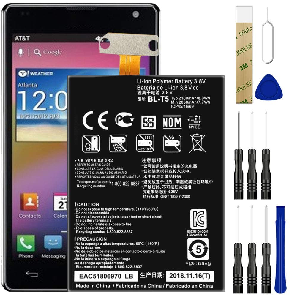 DDONG Replacement Battery BL-T5 for LG Google Nexus 4 E960 Free Adhesive Tool