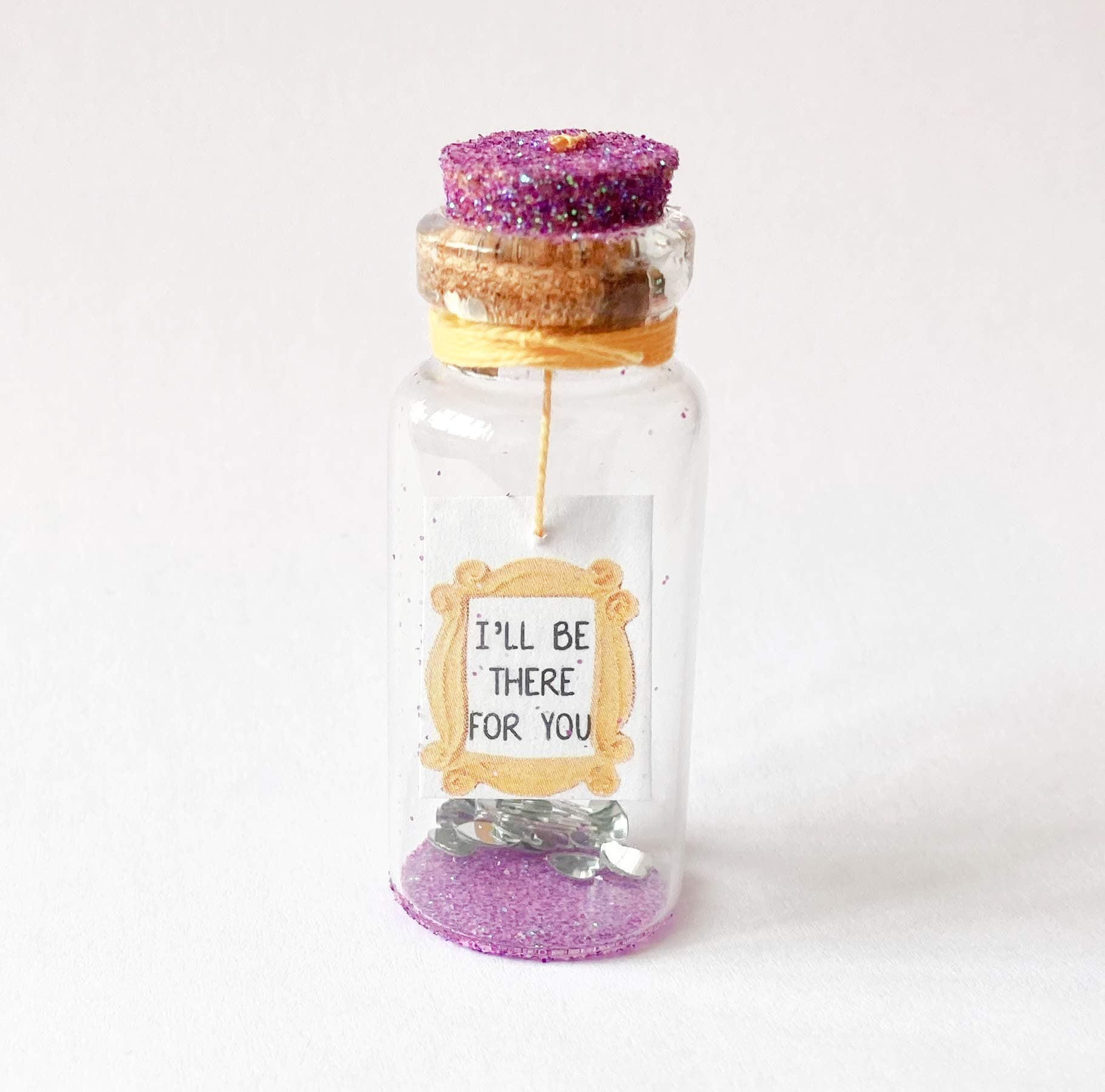 Handmade with Love by Fatima. Friends Frame in a Tiny Bottle. I'll be There for You. Tell Your Friends and Family You're There for Them.