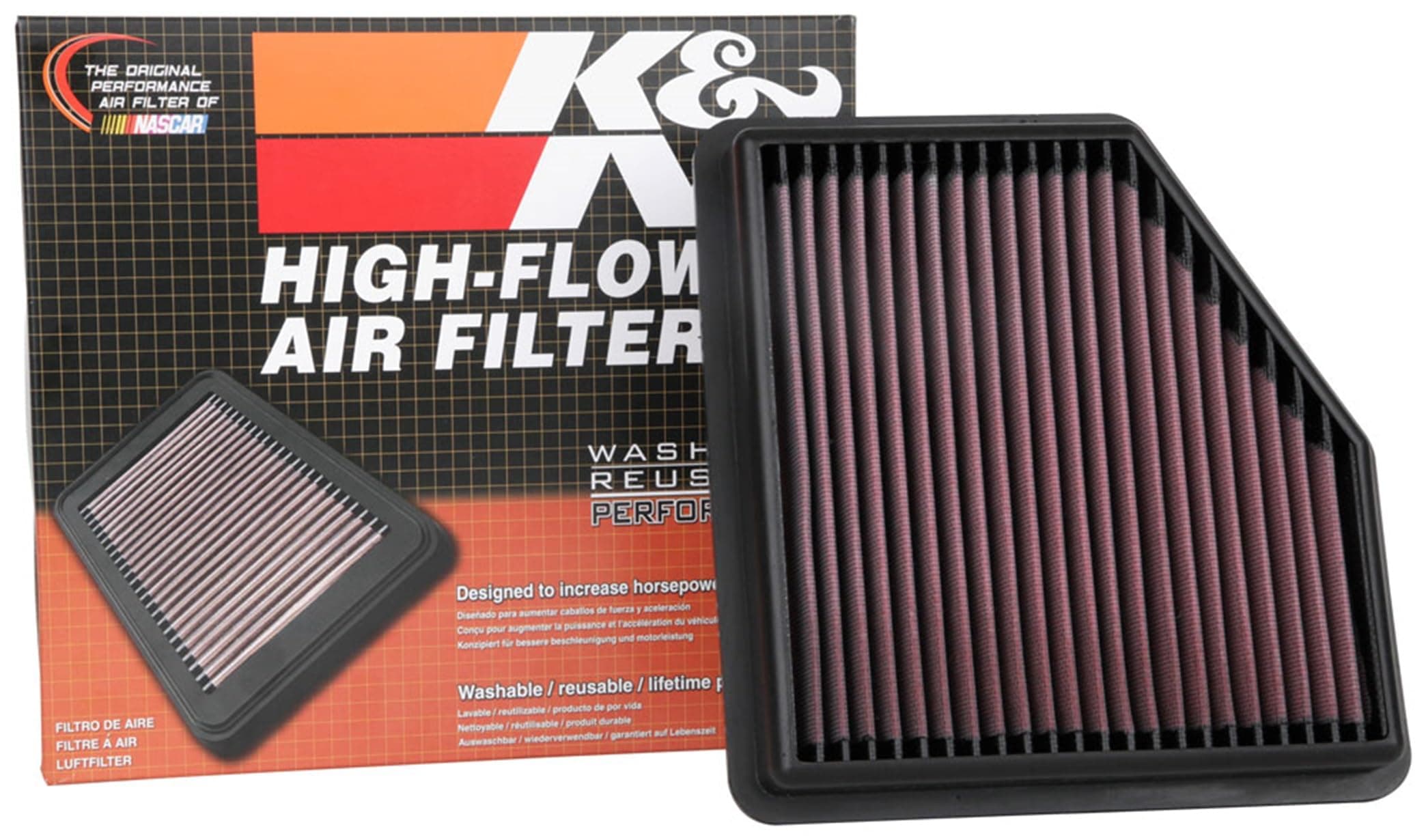 Engine Air Filter: Reusable, Clean Every 75,000 Miles, Washable, Premium, Replacement Car Air Filter: Compatible with 2019-2020 NISSAN Altima, 33-5094