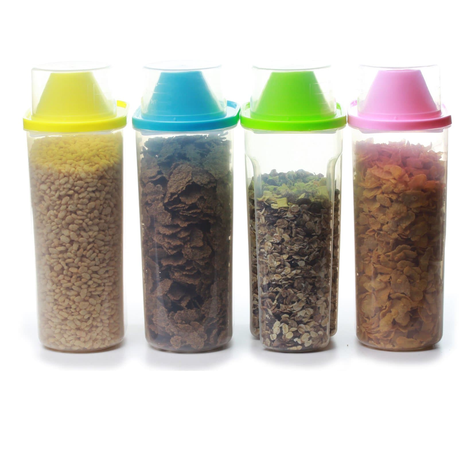 Cereal Container tub X 4 Sealed with measuring cup (4 X Large 2.5L)