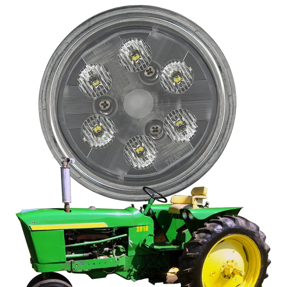 Round 30W Agriculture LED Work Light,Par 36 LED Light Replace 4410, 4411 Sealed Beam, Tractor LED Lamp Compatible with Allis Chalmers Ford International John Deere Case Tractor Flood 12V