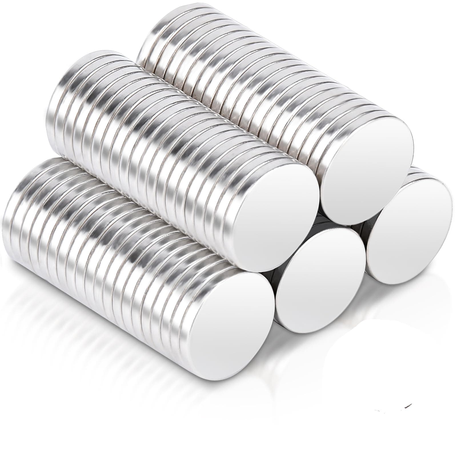 MAGXCENE 100 Pcs Neodymium Magnet, 8 x 1mm Tiny Strong Small Round Magnets with Adhesive, Rare Earth Magnets Strong for Industrial Fridge Whiteboard