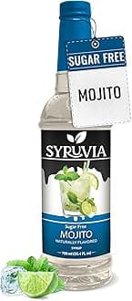 Syruvia Sugar Free Mojito Syrup, Flavored Syrup for Cocktails, Drinks, Lemonades, Iced Teas, and Desserts – 25.4 fl oz