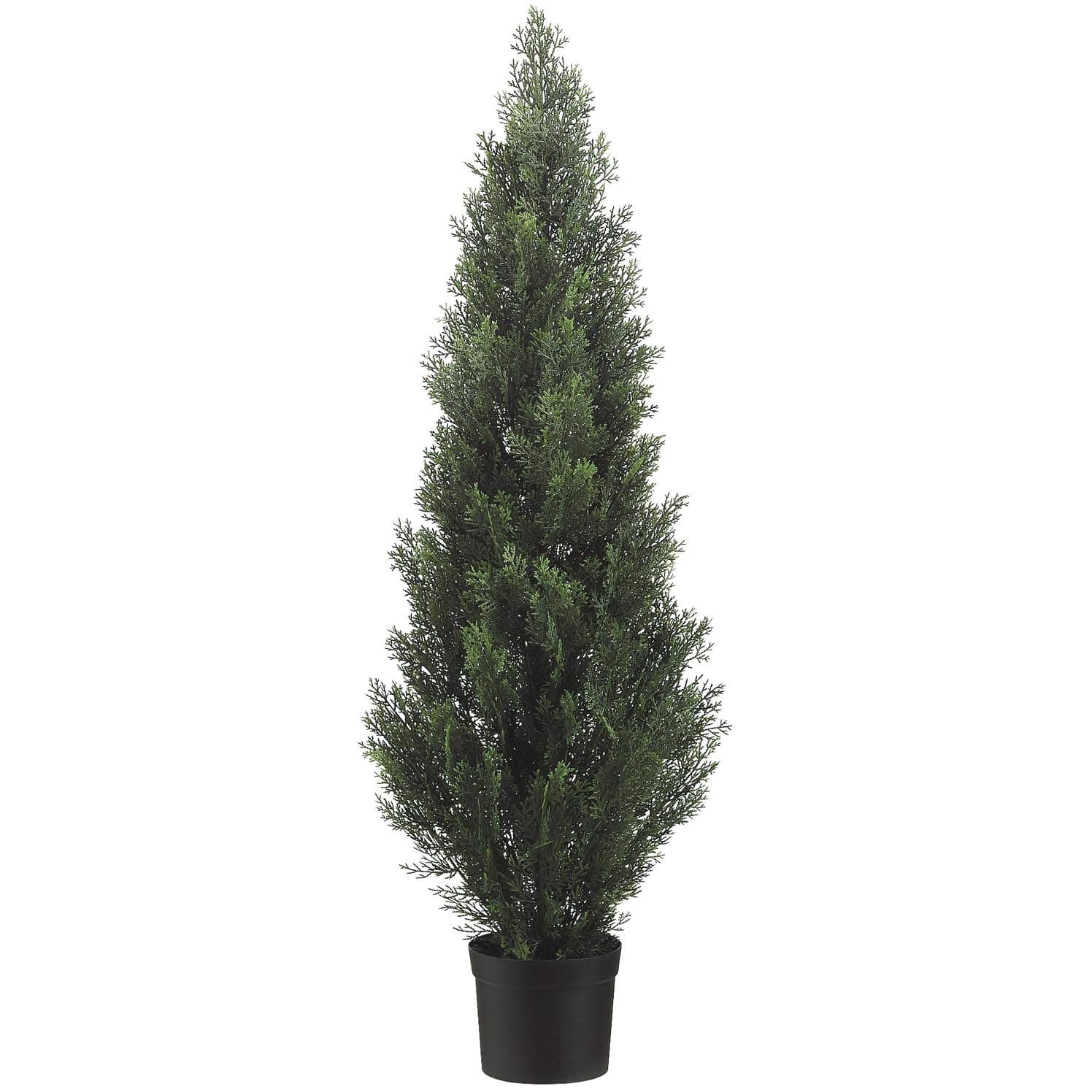 One 4 Foot Outdoor Artificial Cedar Topiary Tree Potted UV Rated Plant by Silk Tree Warehouse Company Inc (4 Foot)