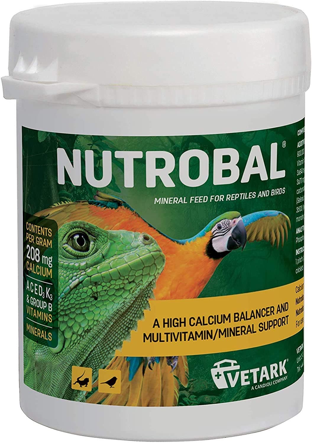Nutrobal - A Calcium Balancer & Multivitamin Supplement to Help Bone Growth in Snakes, Lizards & Tortoises. Available in 2 Sizes (100G)
