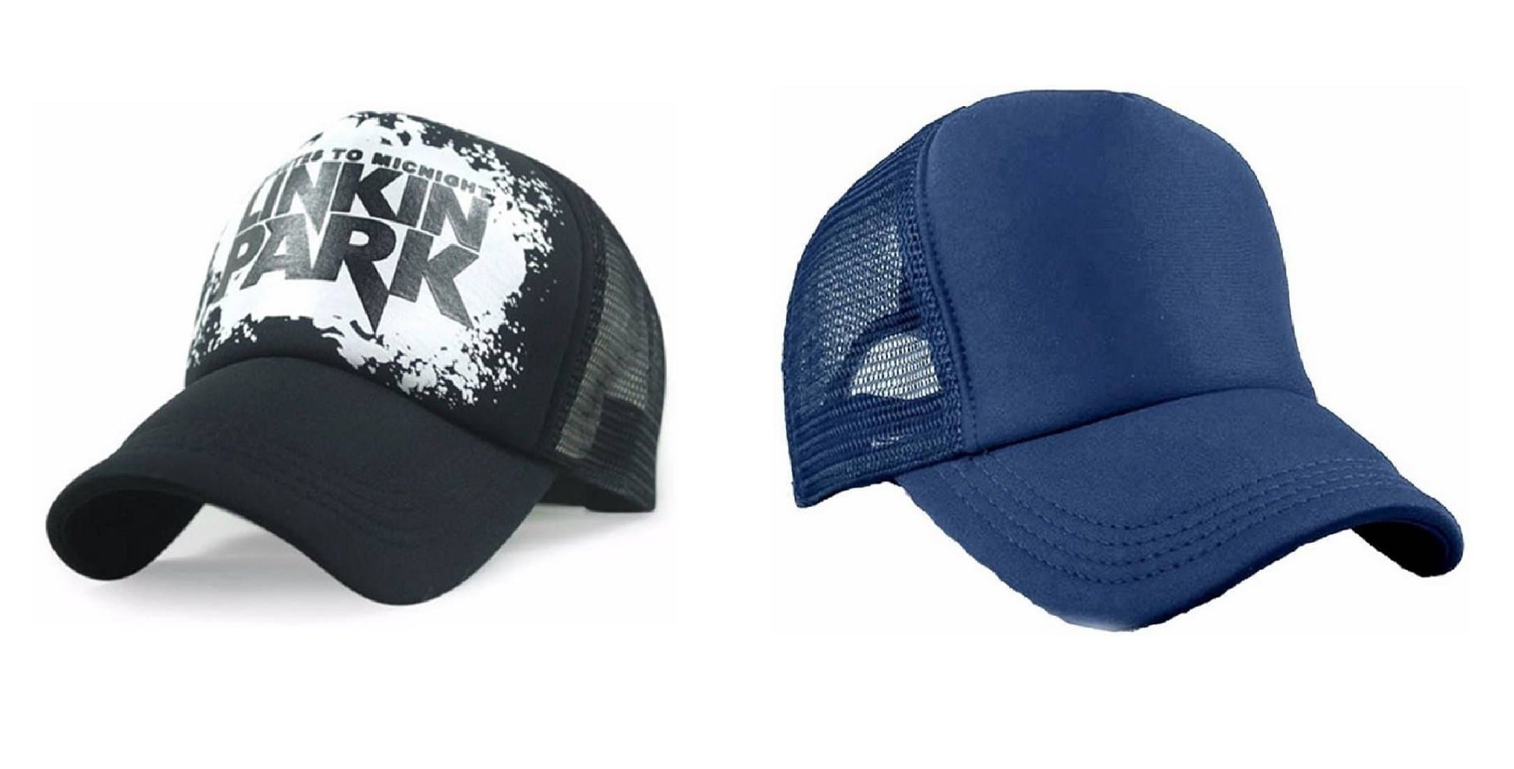 Michelangelo Navy Half NET Cap and Black Linkin Park Half Net Unisex Cap Combo
