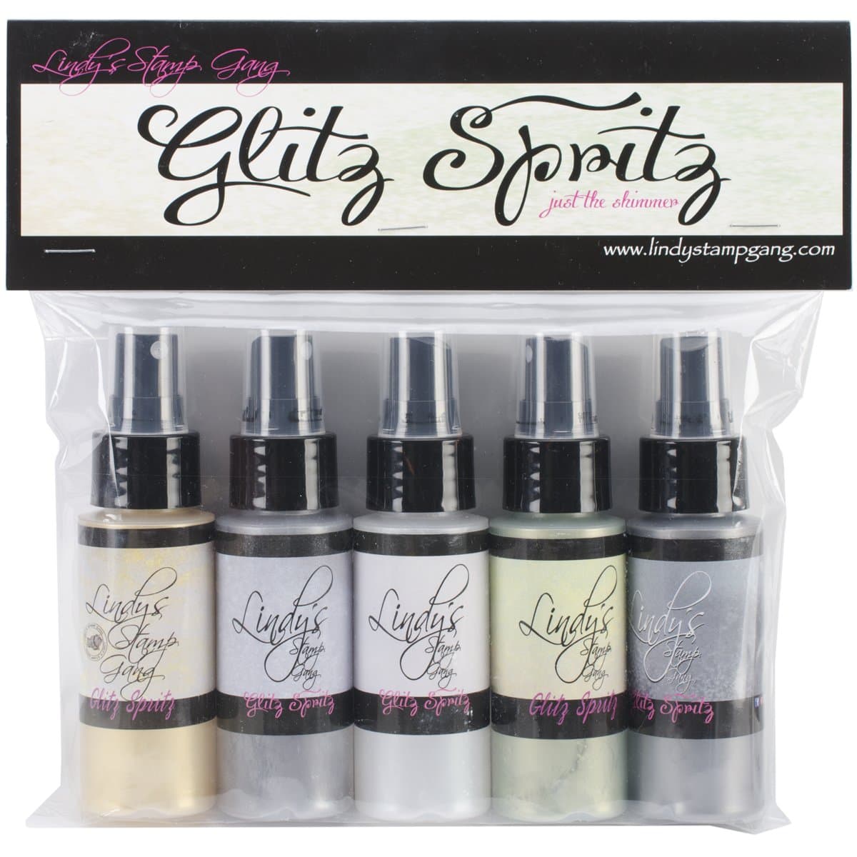 Lindy's Stamp Gang Glitz Spritz 2oz 5/Pkg,Gold