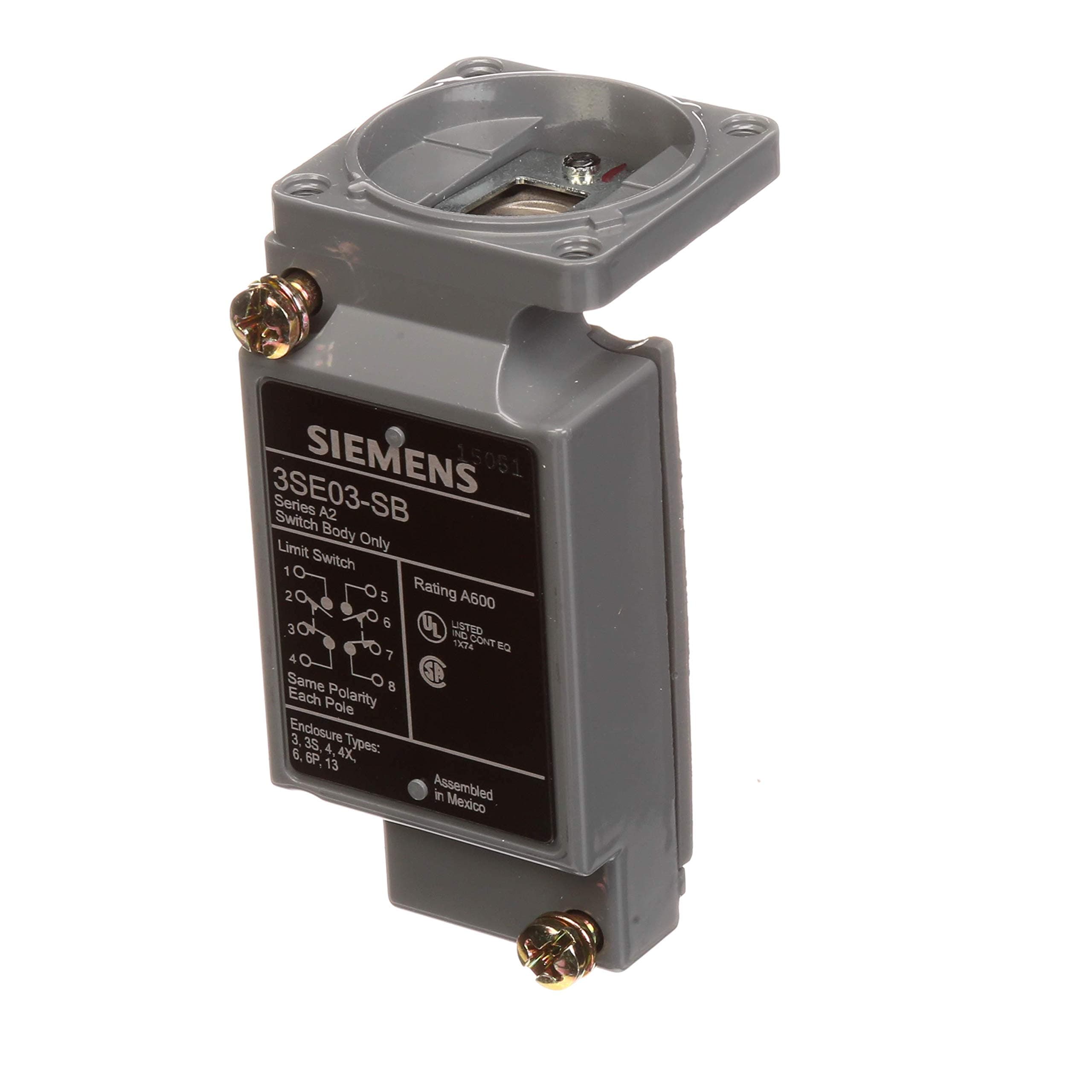 3SE03-SA Limit Switch Plug-in Module, for Receptacle, Single Pole, 1NO+1NC, for Use with 3SE03 North American Limit Switches