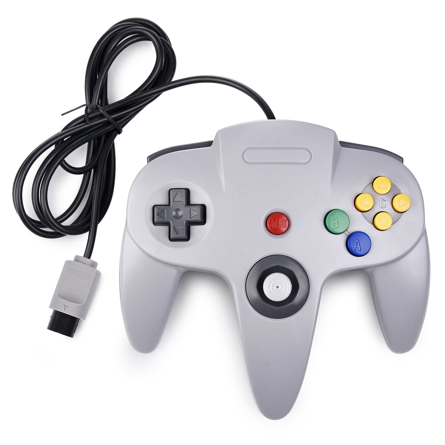 KIWITATA Classic N64 Controller,Retro Wired Game Pad Controller Joystick Compatible N64 System Video Games Console Gray