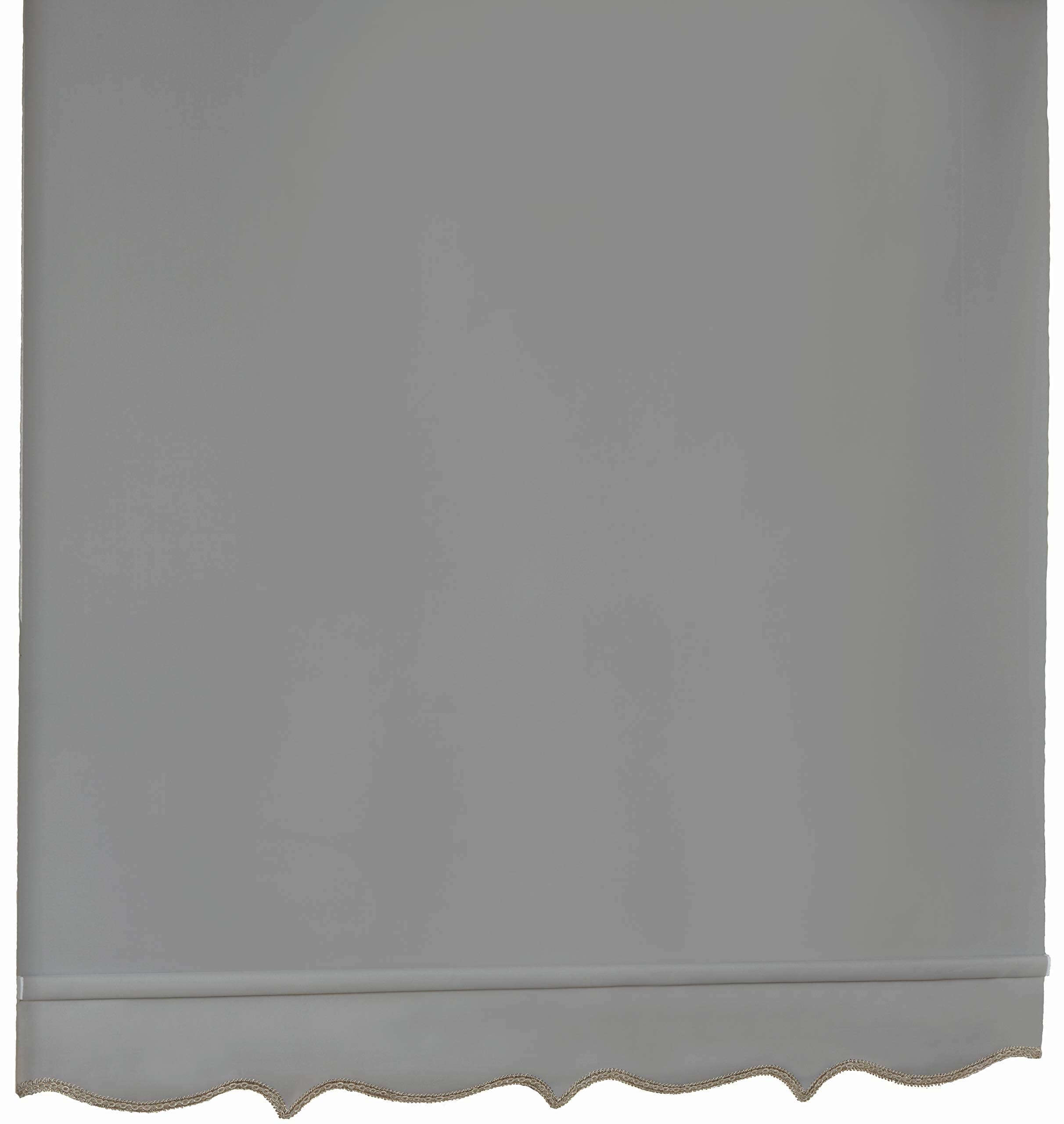 Decorative Scallop Edge Grey 90cms Wide (Approx) Roller Blind By Whitehouse Aurora