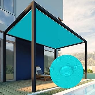 Patio Paradise 7' x 24' Waterproof Sun Shade Sail Rectangle Shade Cloth with Grommets, 260 GSM Patio Canopy Awning 95% UV Block for Backyard Deck Pergola Replacement Cover, Turquoise, Customized
