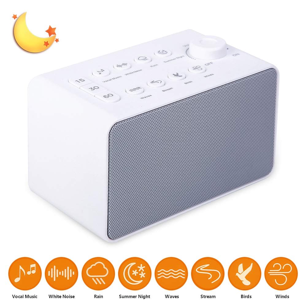 White Noise Machine for Sleeping, Sleep Sound Machine with Non-Looping Soothing Sounds for Baby Adult Traveler, Portable for Home Office Travel