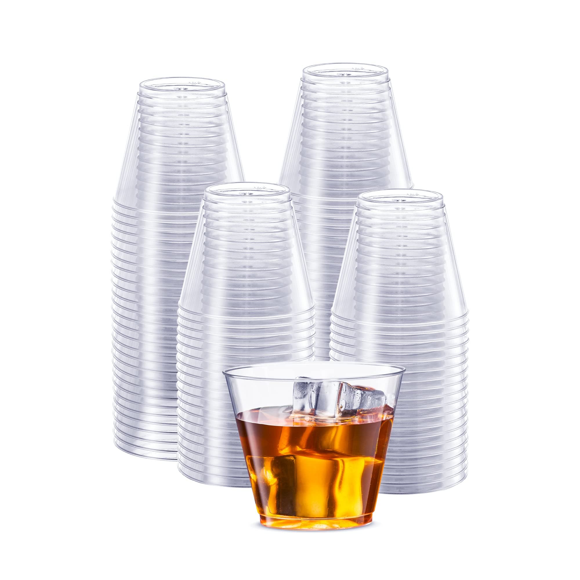 SETUP 5 oz Clear Hard Plastic Shot Glasses [200 Count] Small Disposable Shot Cups for Cocktails & Parties