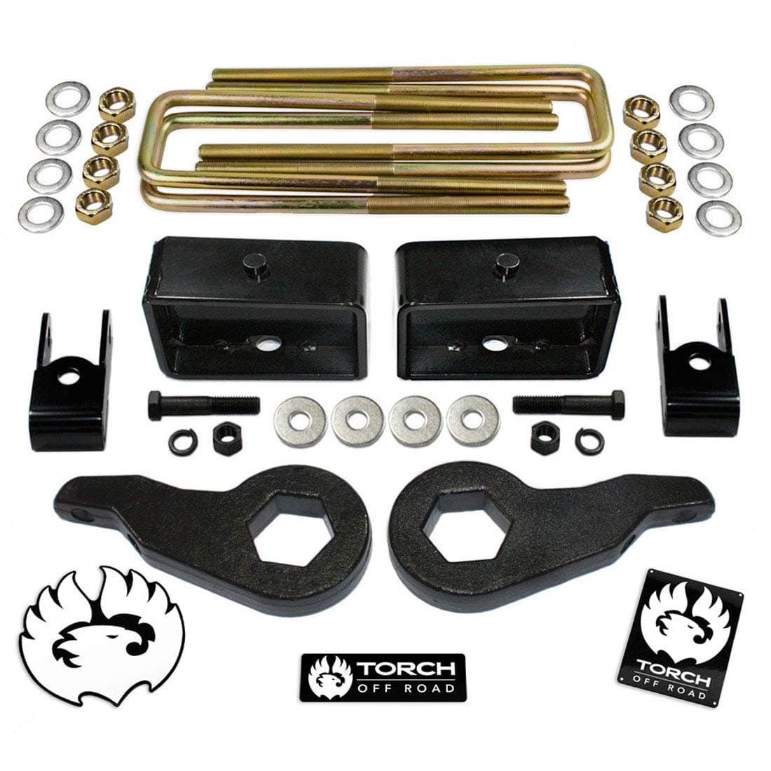 TORCH 3" Front 3” Rear LIFT Kit For 1999-2007 Chevy Silverado GMC Sierra 4X4 4WD 6 LUG Shock Extenders GM 1500