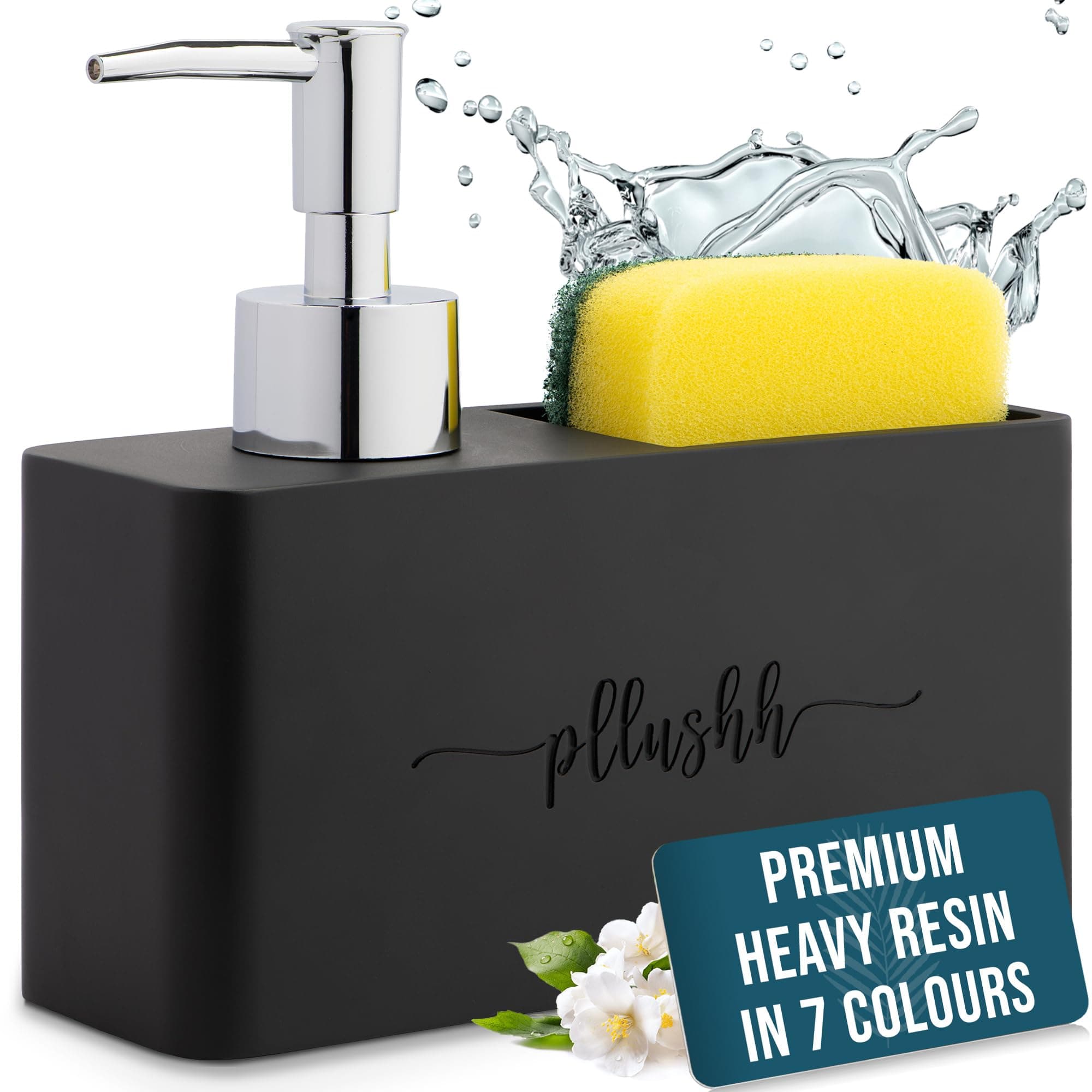 - Soap Dispenser for Kitchen Sink (Black) - Soap Stand for Kitchen Sink, Soap Holder Sponge Holder, Dish Soap Dispenser & Dishwasher Dispenser for Wash Basin Organizer