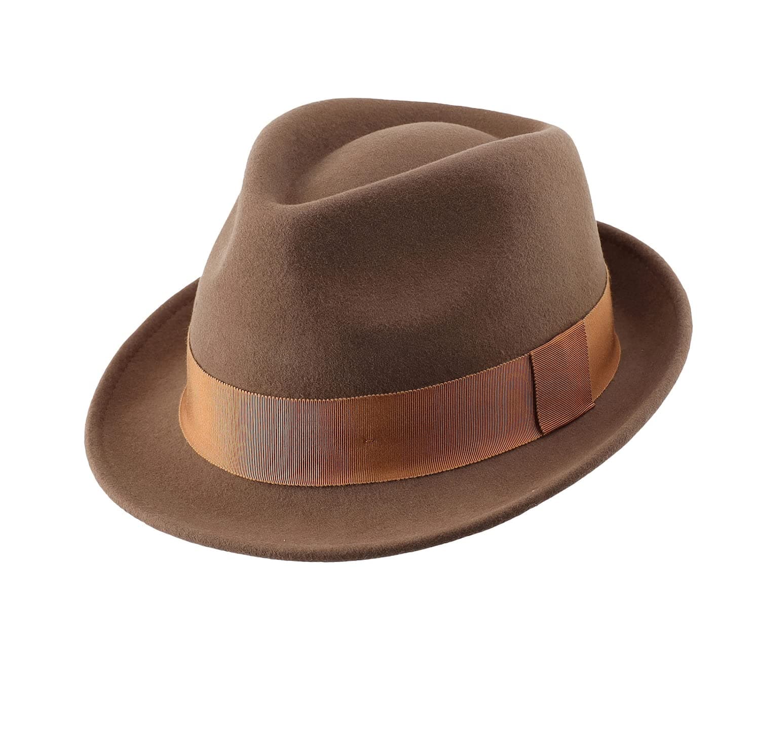 Men's Wool Felt Winter Hat Short Brim Fedora Hat