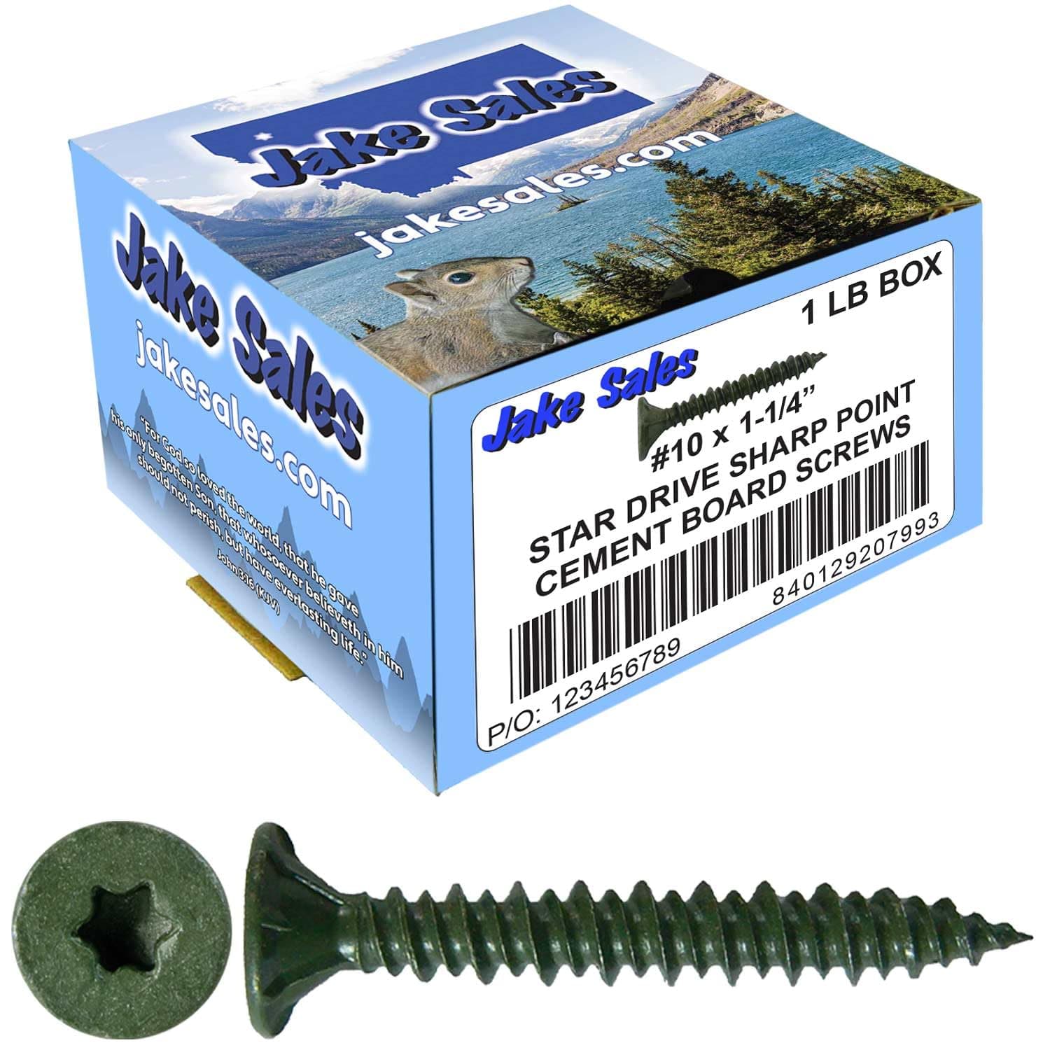 10x1-1/4 Sharp Point Torx/Star Head Screws for Fastening Cement Backer/Board/Tile- Torx/Star - T-25 Head - 1 Pound 166 Screws