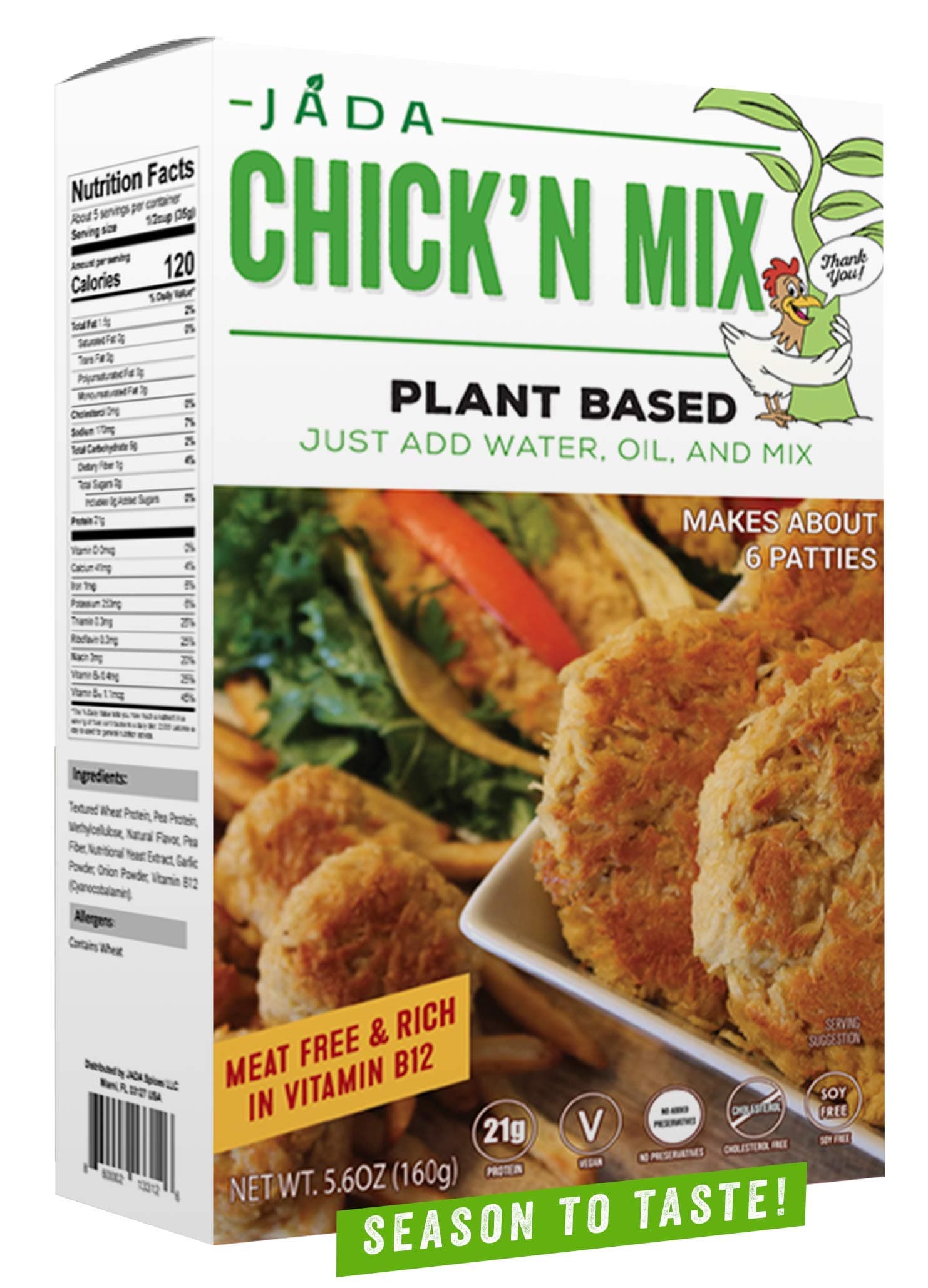 Jada Spices Plant Based Chicken Mix, 5.6 OZ