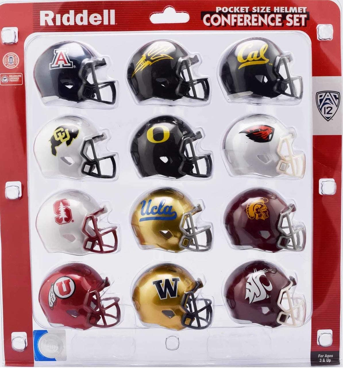 Riddell NCAA Pocket Pro Helmets, PAC 12 Conference Set, (2018) New