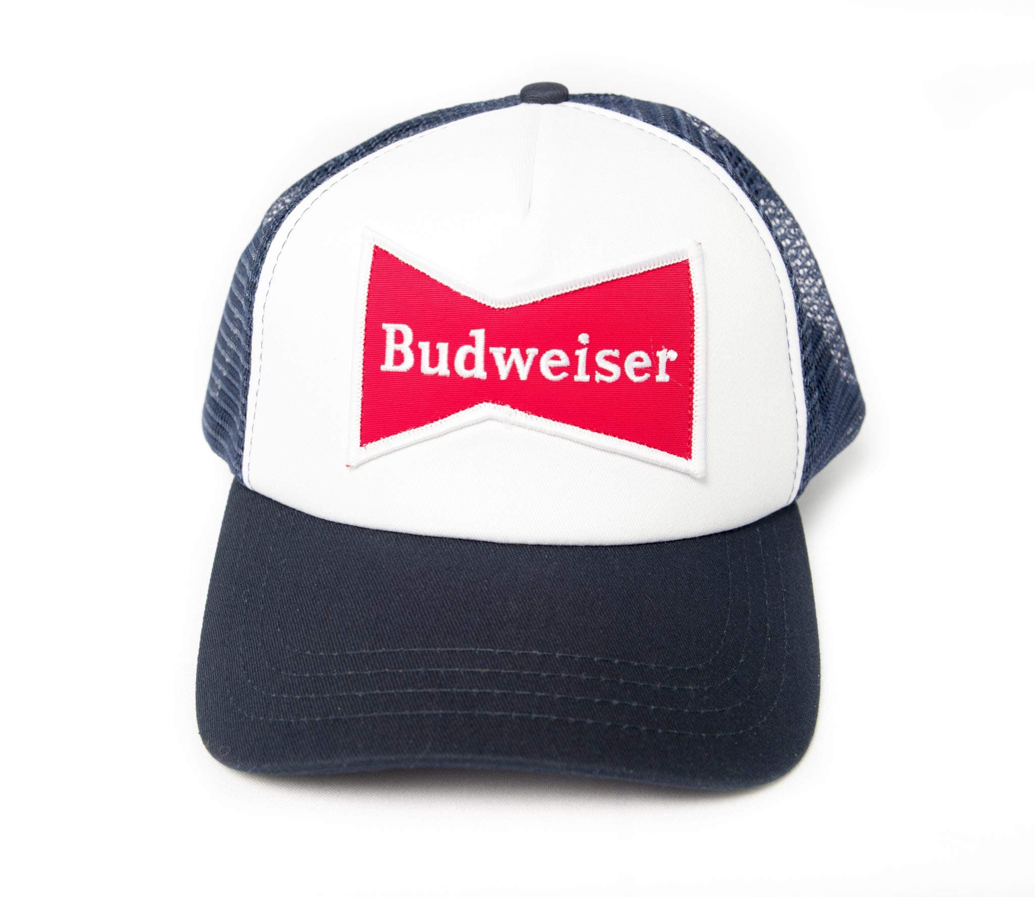 Budweiser Trucker Hat - White & Navy, Red Logo