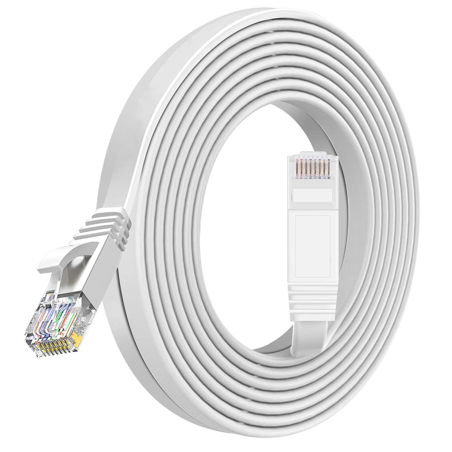TBMax Cat6 Ethernet Cable 1m/2m/3m/5m/10m/15m/20m/30m Flat Lan Cable RJ45 High Speed 1000 Mbit/s Network Cable, UTP Internet Patch Cable Compatible with Cat5/Cat7, for Switch/Router/Modem(1 Meter)