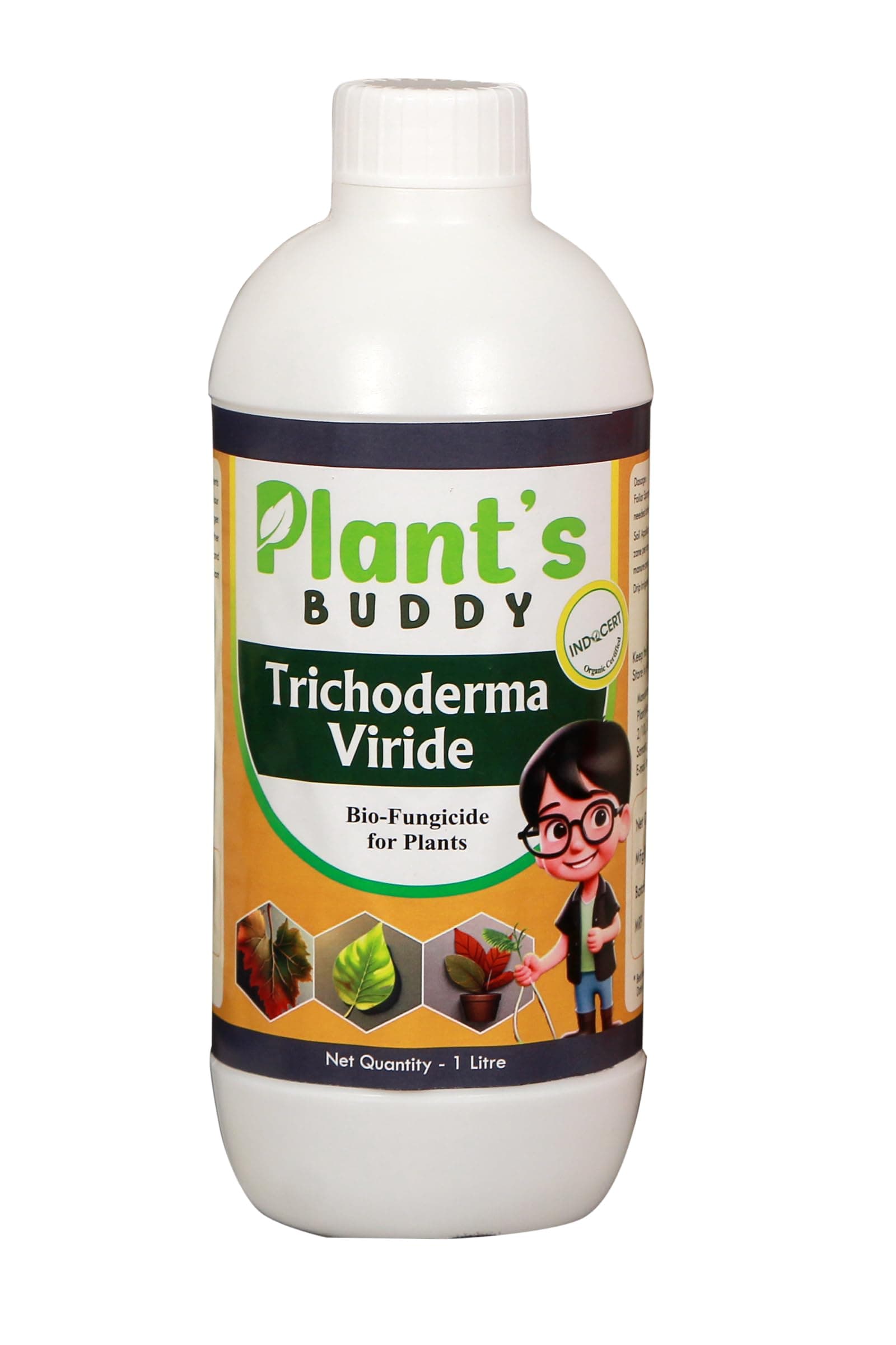PLANT'S BUDDY Trichoderma Viride Fungicide Liquid (2 * 10^9 CFU/ml) - Trichoderma Bio Fungicide for Indoor & Outdoor Plants - Effective against Root-rot, Stem-rot, Leaf Blight, Leaf Spot - 1 Litre