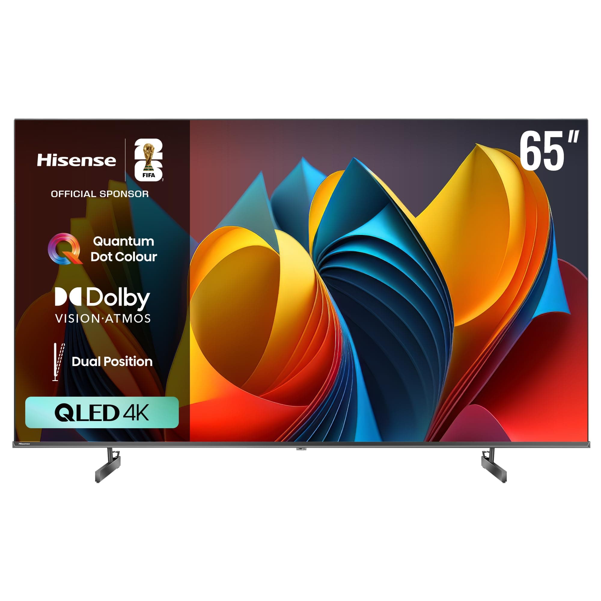 Hisense 65 inch QLED Smart TV E7N-Quantum Dot Colour, AI Picture, Dolby Vision, Dolby Atmos, Share to TV, Voice Control, Filmmaker Mode, Youtube, Netflix, Disney+ and Shahid, 65E7N (2024 UAE Version)