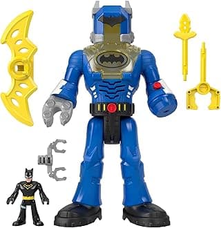 Imaginext DC Super Friends Batman Toys Insider & Exo Suit 12-Inch Robot with Lights & Sounds plus Figure for Ages 3+ Years, HGX98,Multi-color,Medium