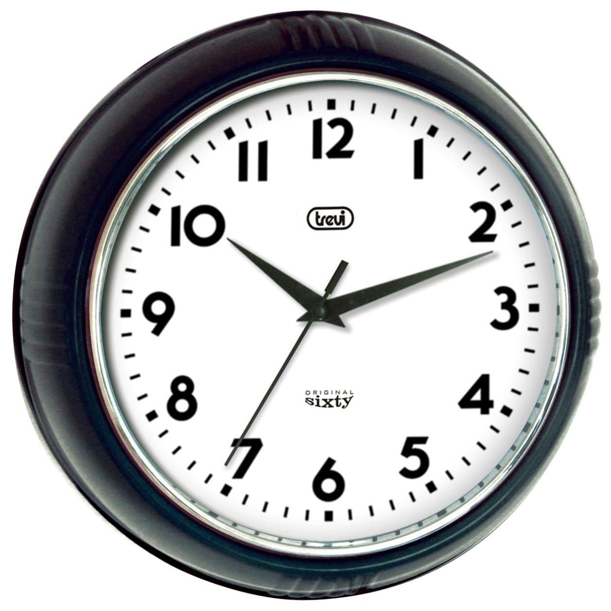 Trevi Retro Wall Clock, Black, 8.3 x 25.5 x 25.1 cm