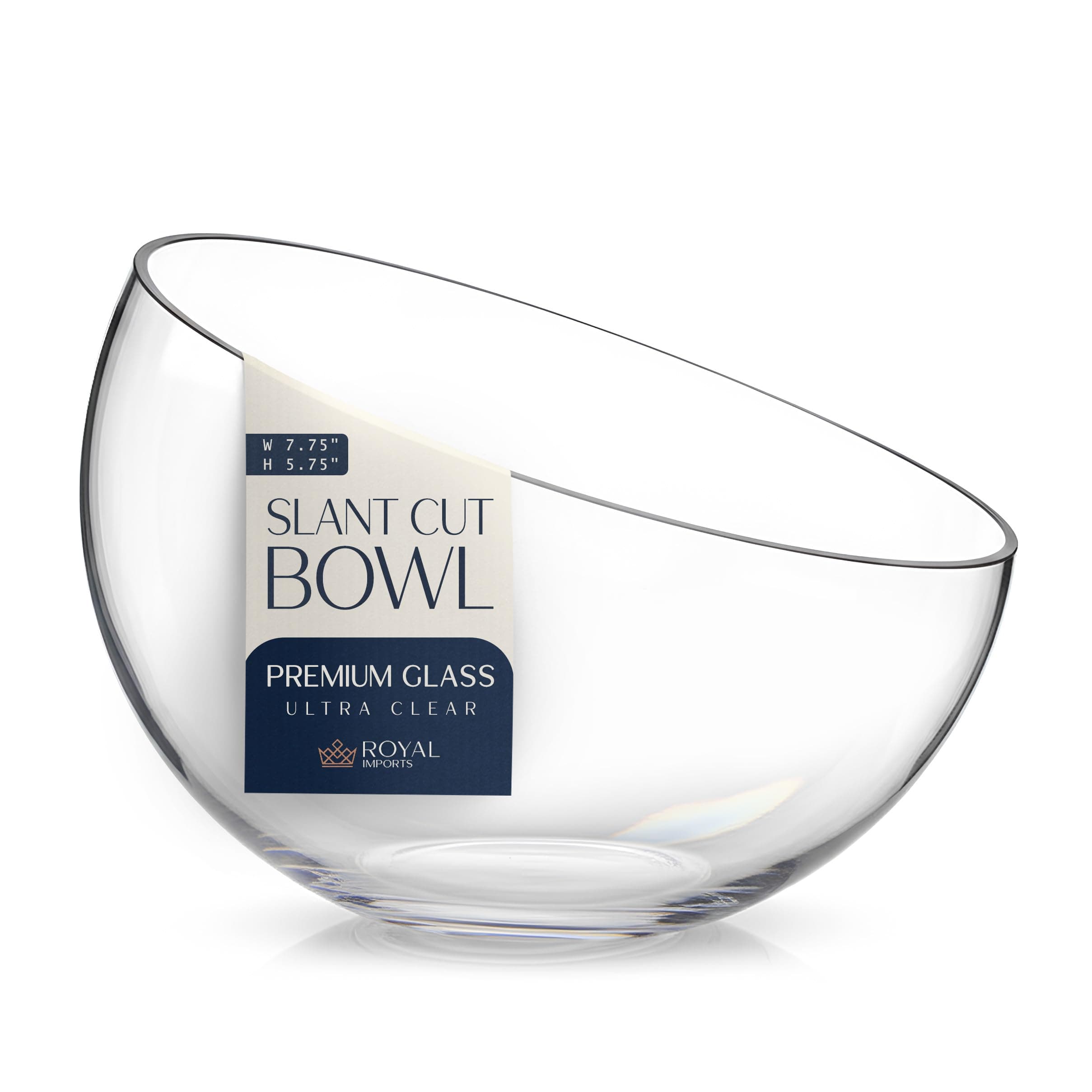 Clear Glass Slant Cut Tilted Angled Bubble Ball Decorative Serving Bowl For Buffet Centerpiece, Plant Terrarium, Flower Vase, Snack Salad fruit Candy Dish