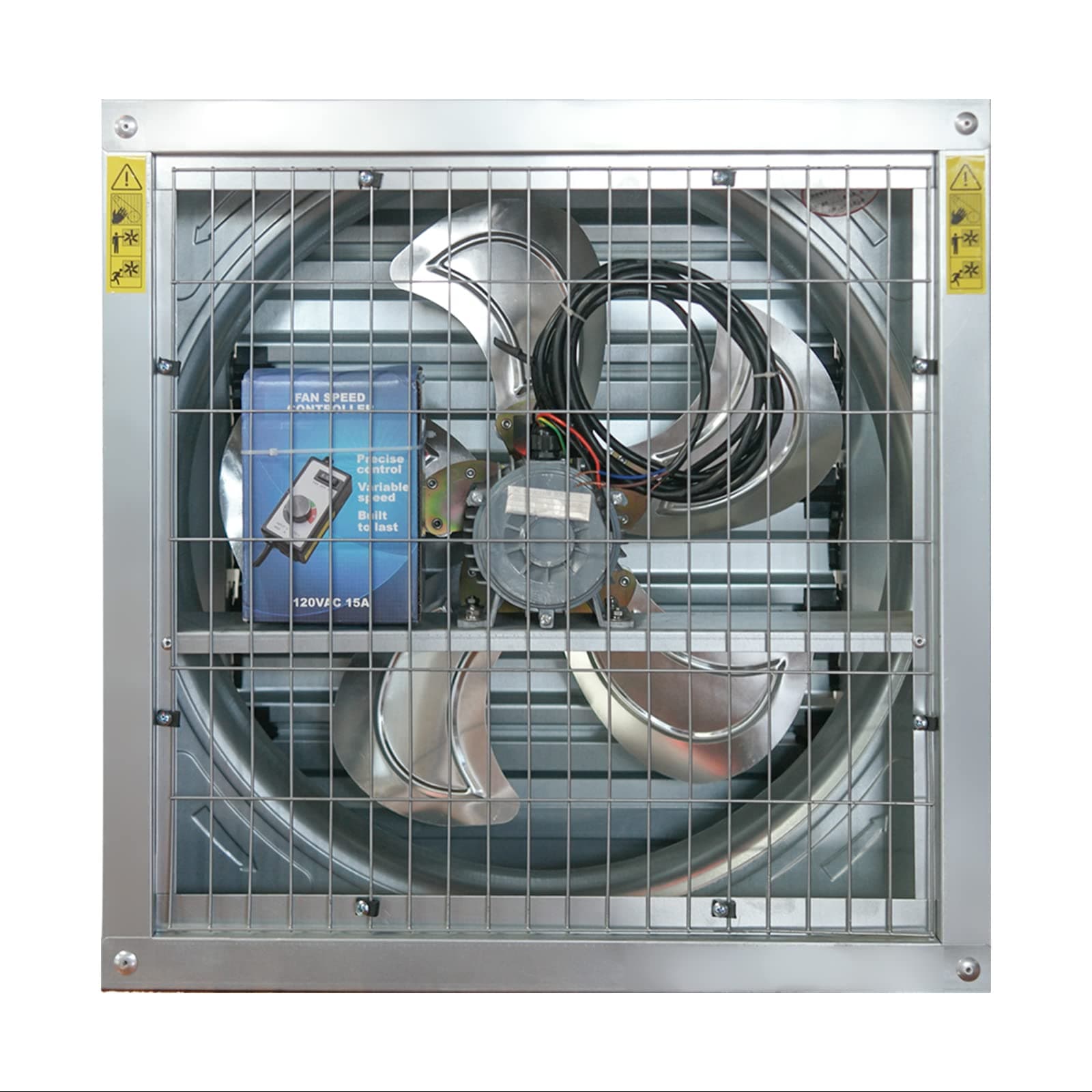 601mm Shutter Exhaust Fan High Speed- with Fan Speed Controller for Attic, Shed, Paint Booth or Garage Ventilation, 4400 CFM, 6200 SQF Coverage Area