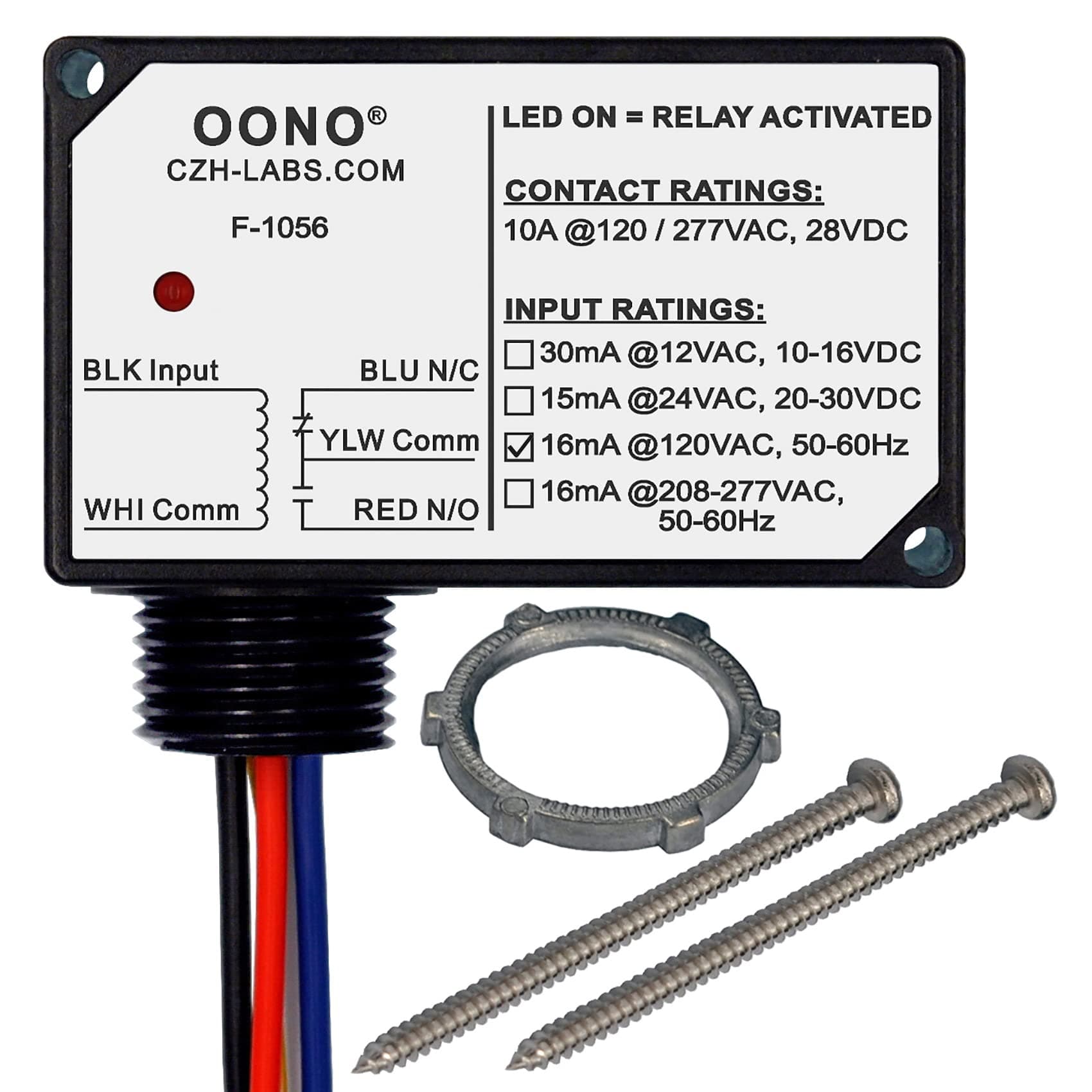 SPDT 10Amp Power Relay Module, Plastic Enclosure and Pre-Wired (AC 120V)