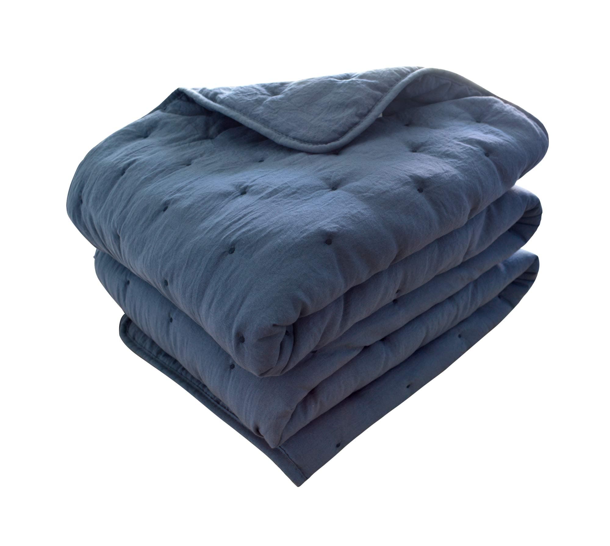 Lightwight Quilt Set for Summer,3 Piece Reversible Comforter Set, All Season Thin Microfiber Solid Hypoallergenic Quilt, Blue Clolor, King Size Comforter with 2 Shams