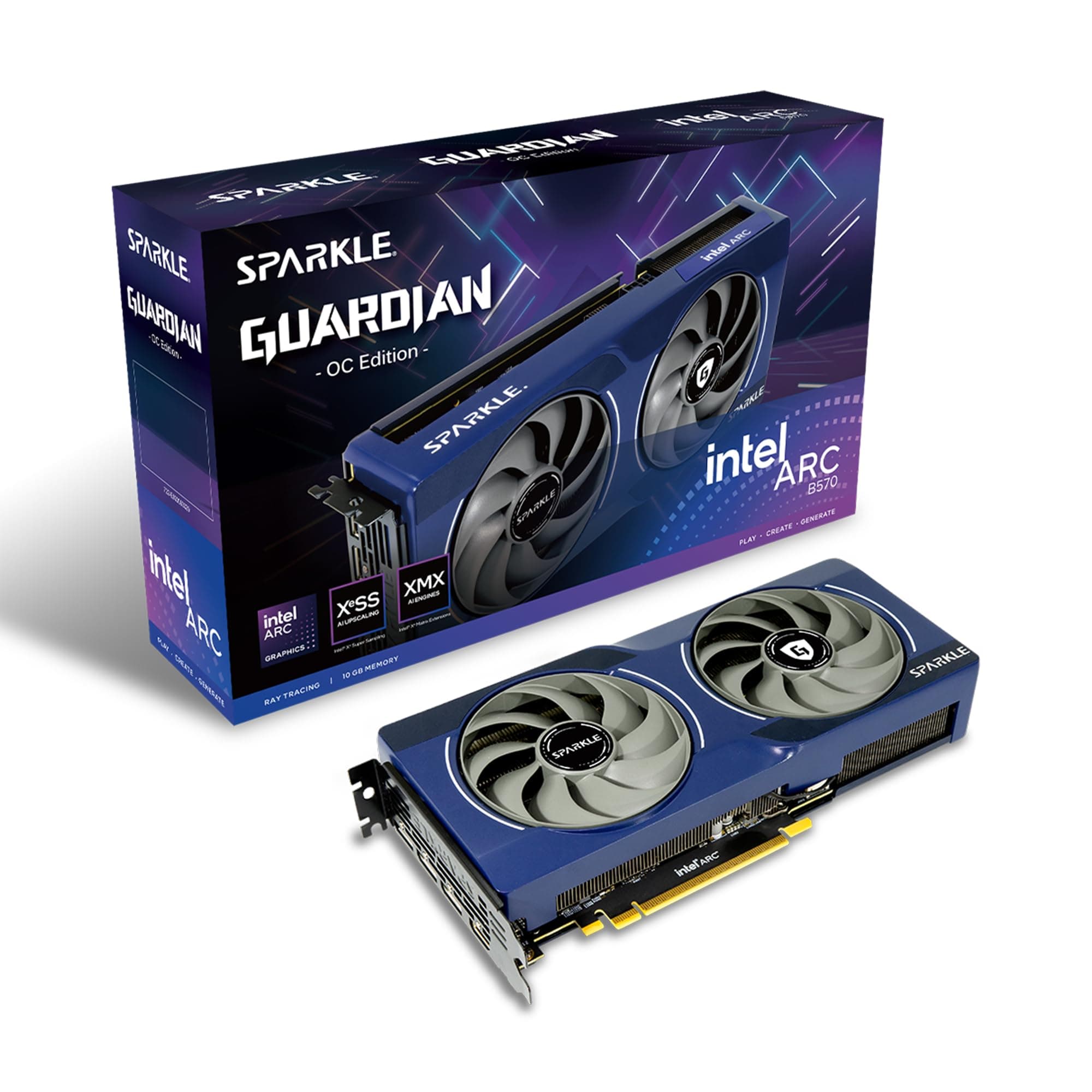 SPARKLE Intel Arc B570 Graphics Card OC Edition Dual AXL Fan "GUARDIAN" Series [ B570 GUARDIAN OC 10GB ]