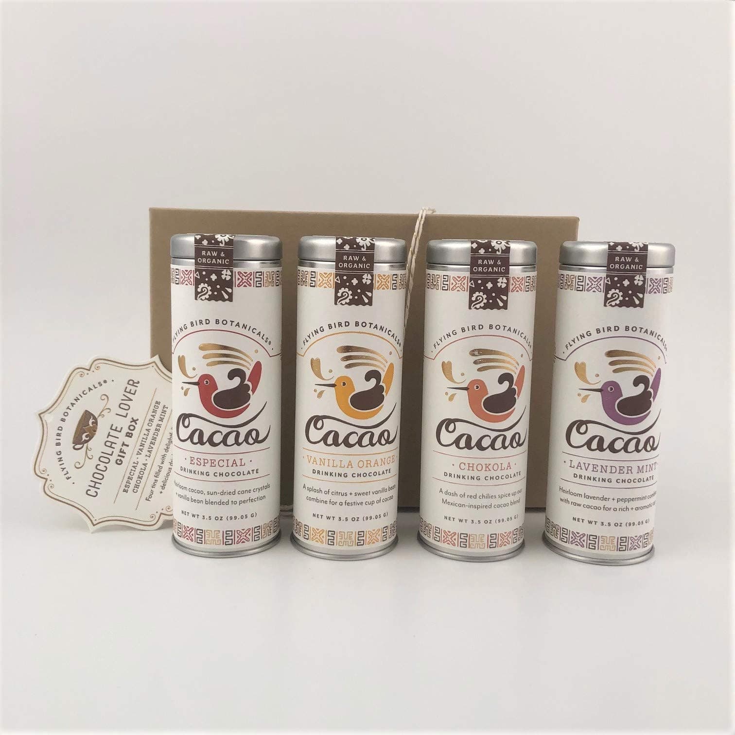 Flying Bird Botanicals Gift Box (Chocolate Lover Drinking Chocolate Gift Box)