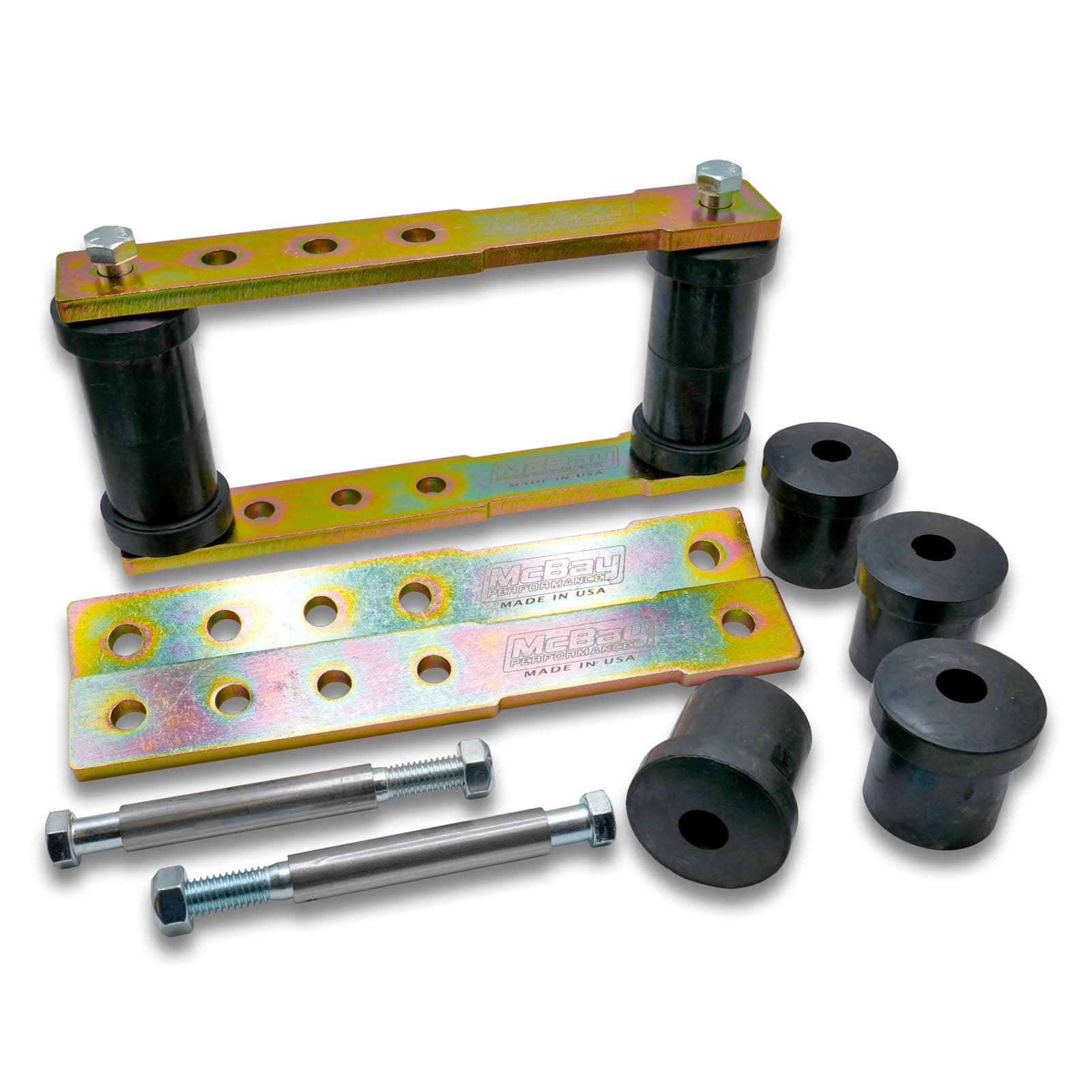 1" to 4" Adjustable 4-Position Rear Leaf Spring Shackle Lift Kit/Set Compatible with Select 1976-1981 Camaro/Firebird - MADE IN USA