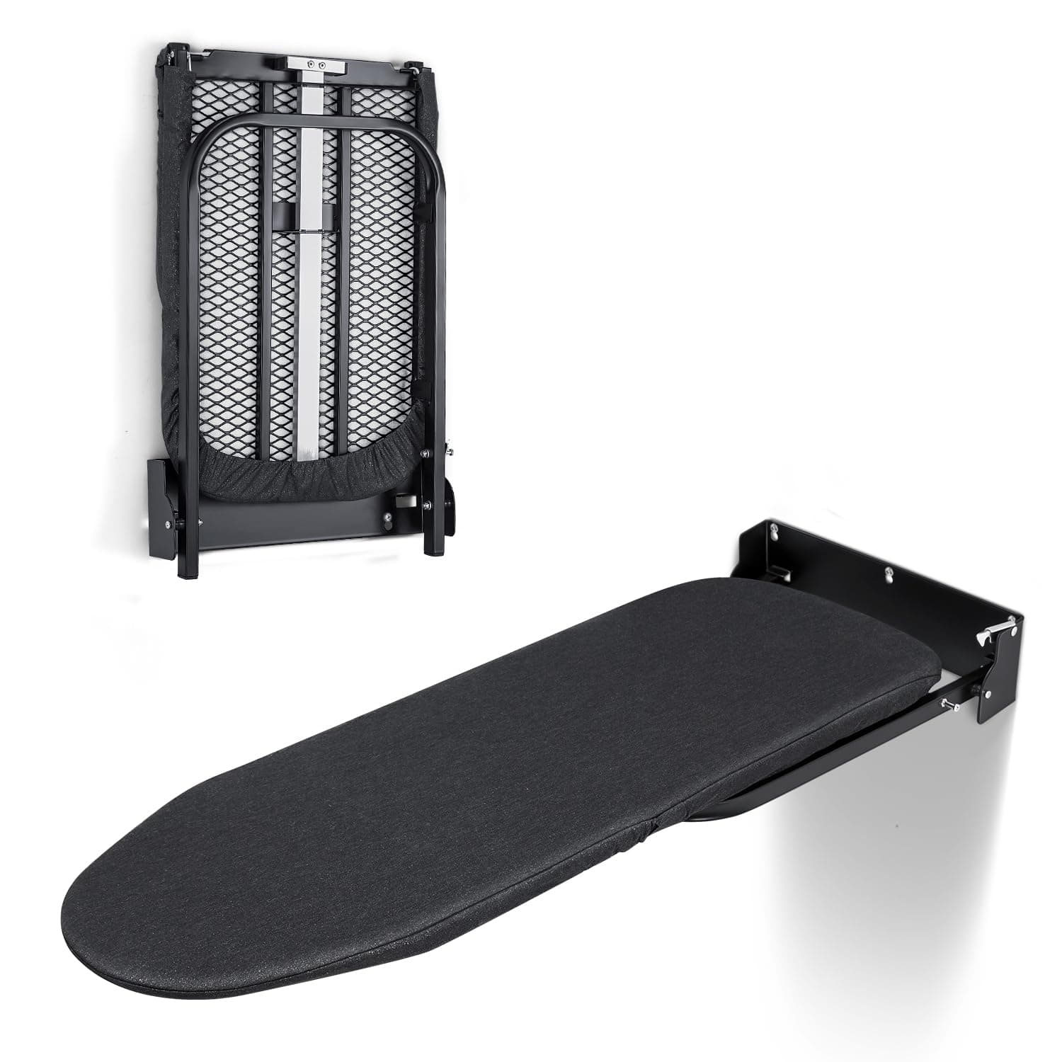 Duwee Wall-Mounted Foldable Ironing Board, Retractable Ironing Boards with Heat Resistant Cover, Space-Saving Iron Table, Easy to Install, Hardware Included